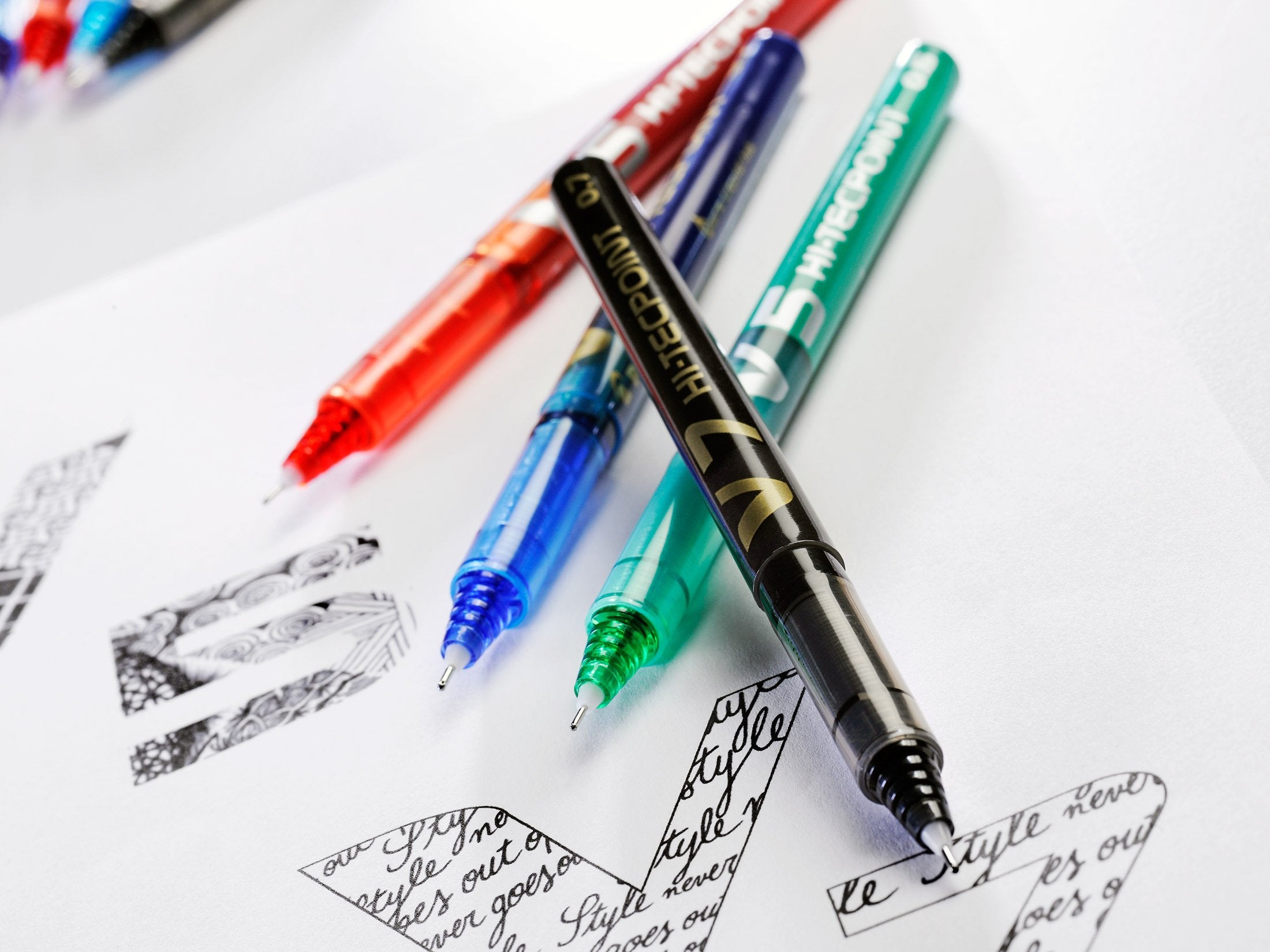 PILOT V5 Liquid Ink Rollerball Pen Set - Smooth Skip-Free Writing | 0.5mm Fine Tip | Black, Green, Purple 6