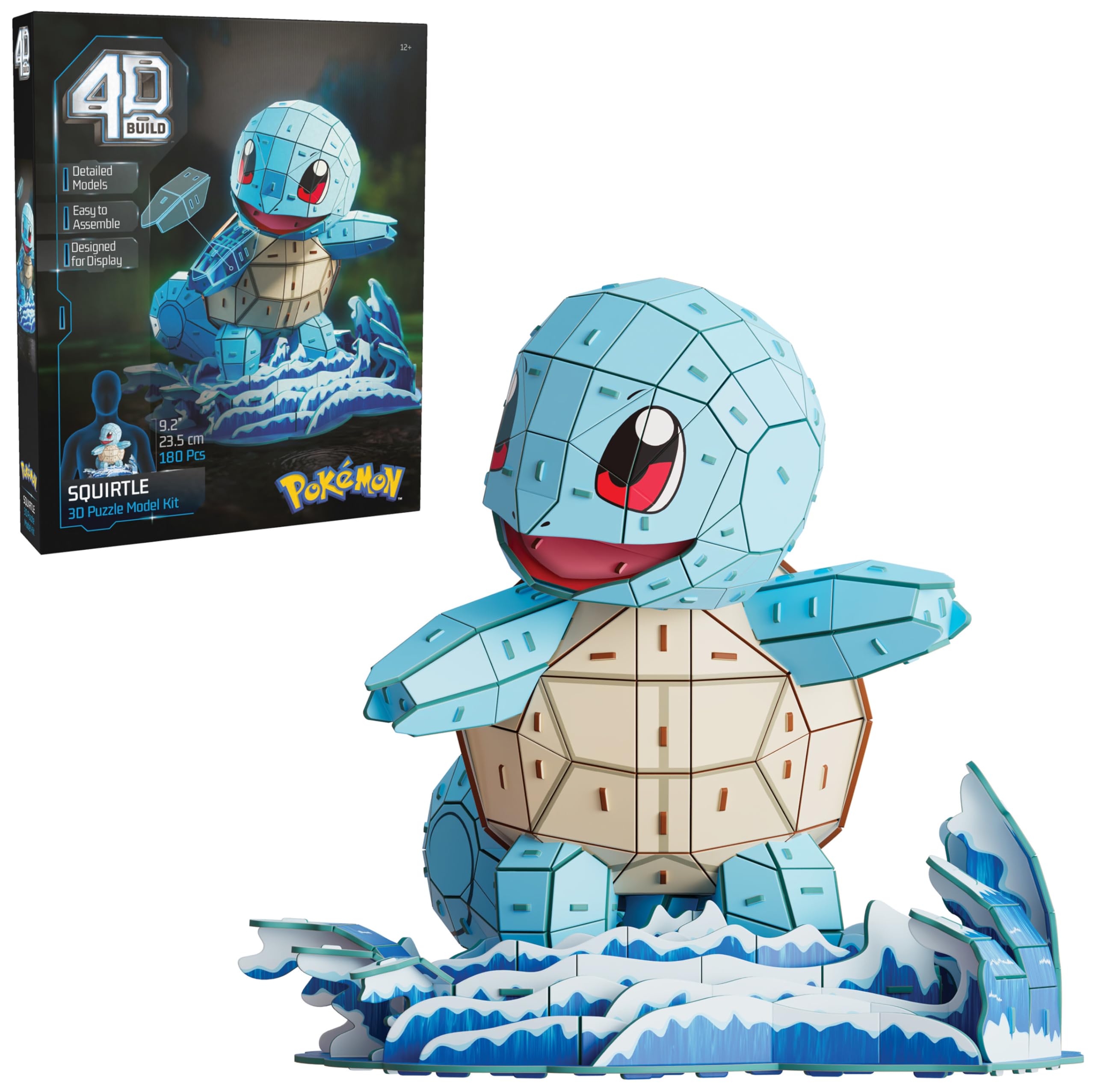 4D Build Pokémon Squirtle 3D Model Kit - 180-Piece Building Puzzle for Ages 12+ 1