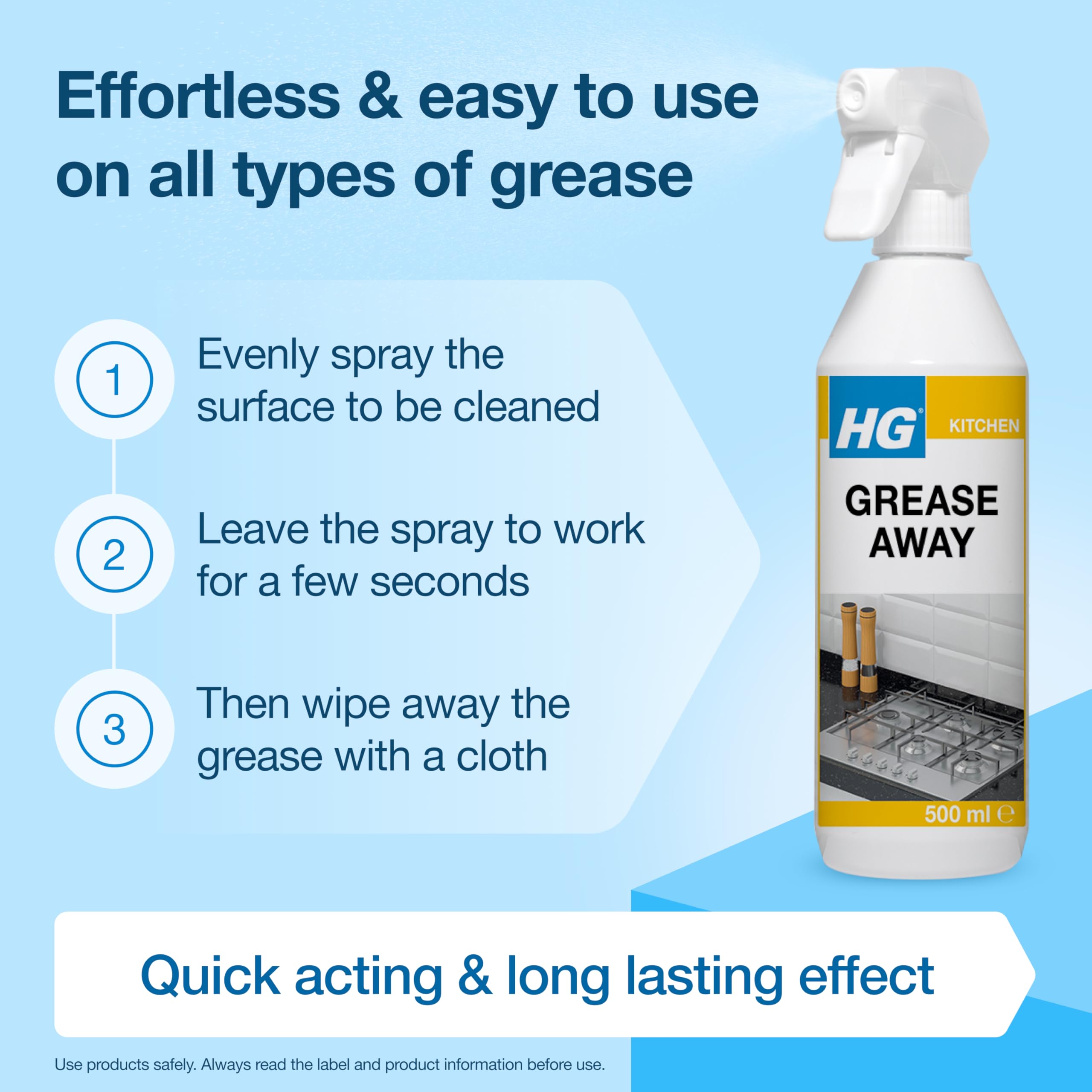 HG Grease Away - Kitchen Degreaser Spray for Fats & Oils, 500ml 9