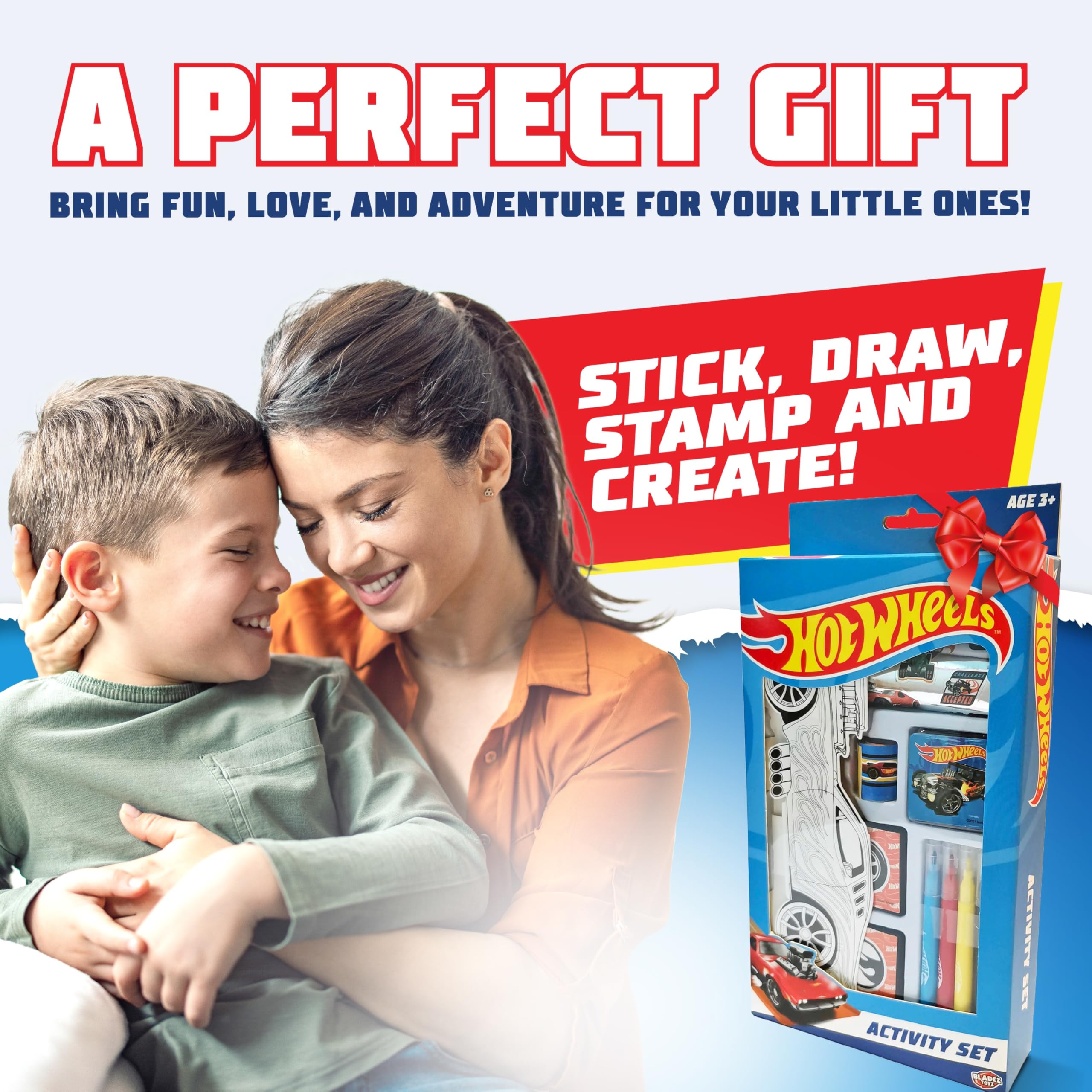 BLADEZ Hot Wheels Activity Set - 150+ Pieces Craft Kit | Customizable Racer | Ages 3+ 5