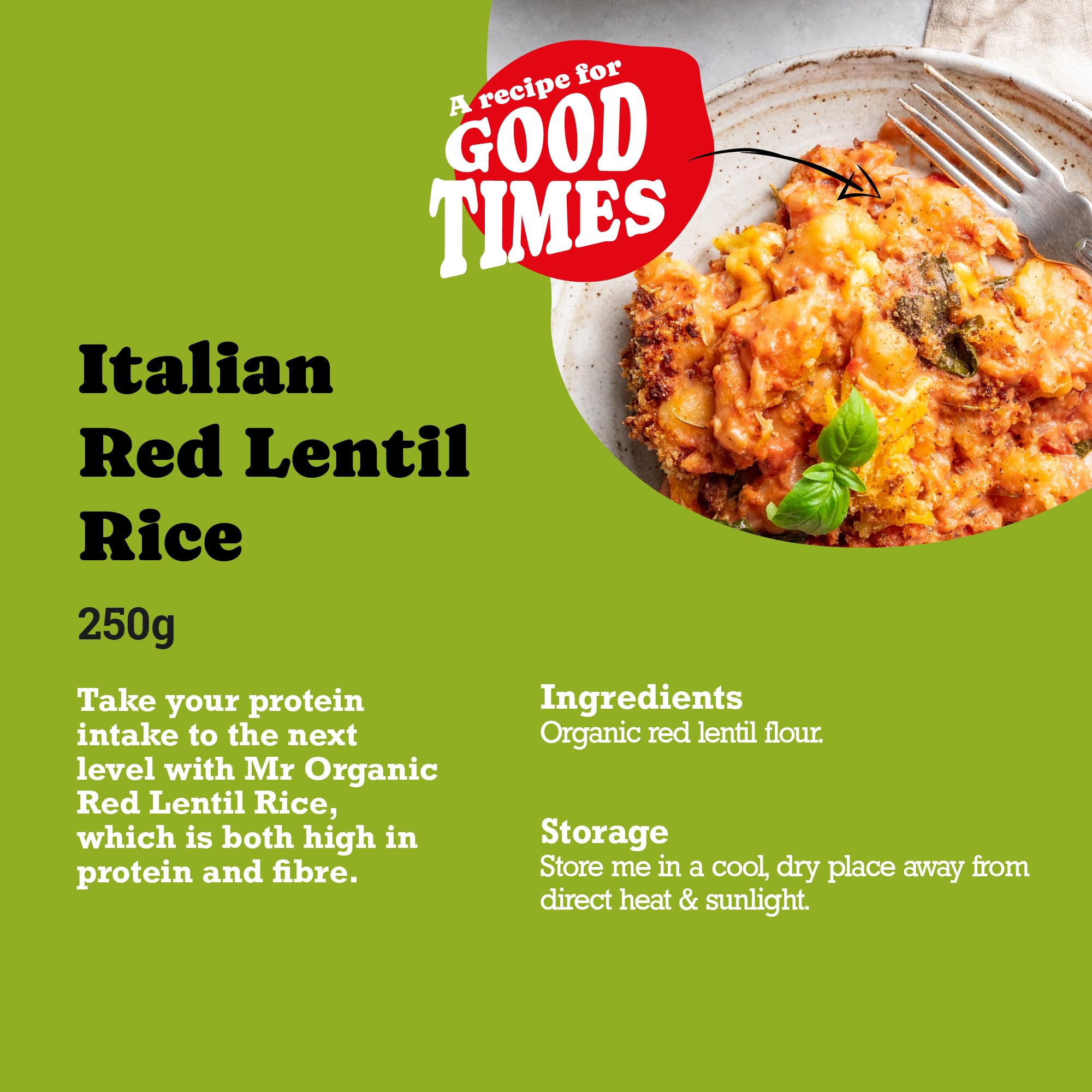 Mr Organic - Organic Mr Organic Red Lentil Protein Rice 250g - Non GMO & Pr 8
