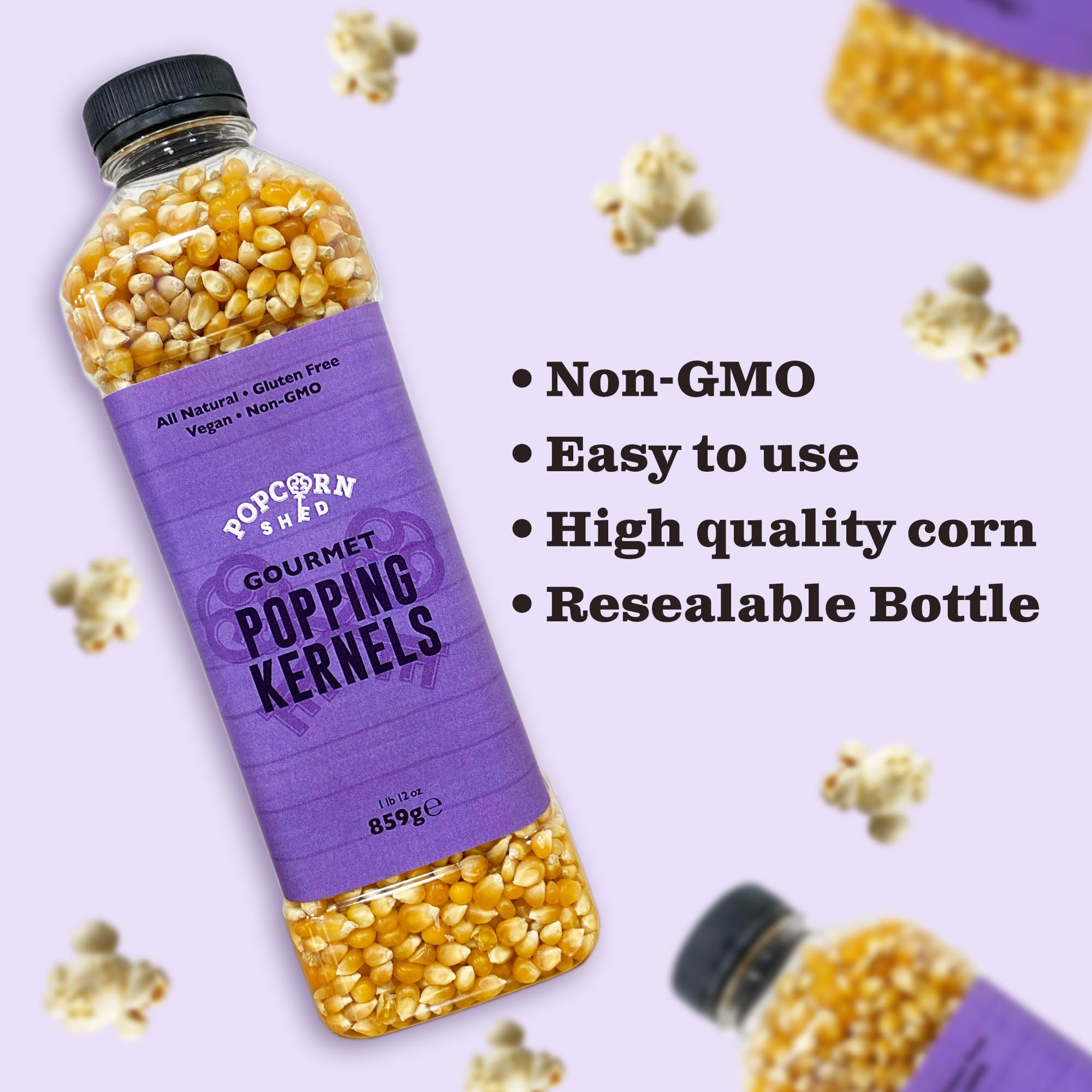 Popcorn Shed Gourmet Popcorn Kernels - 859g Bag | Easy Low Calorie Snack | Made in Britain 3