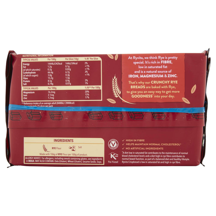Ryvita Dark Rye Crispbread - Rich in Fibre, Low in Saturated Fat