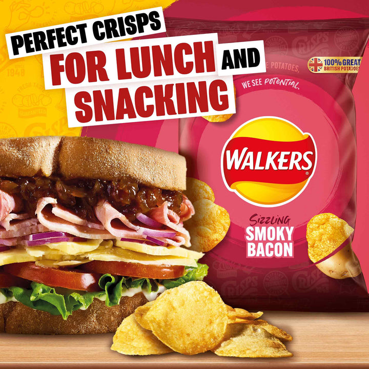 Walkers Smoky Bacon Crisps 32.5g (Case of 32)