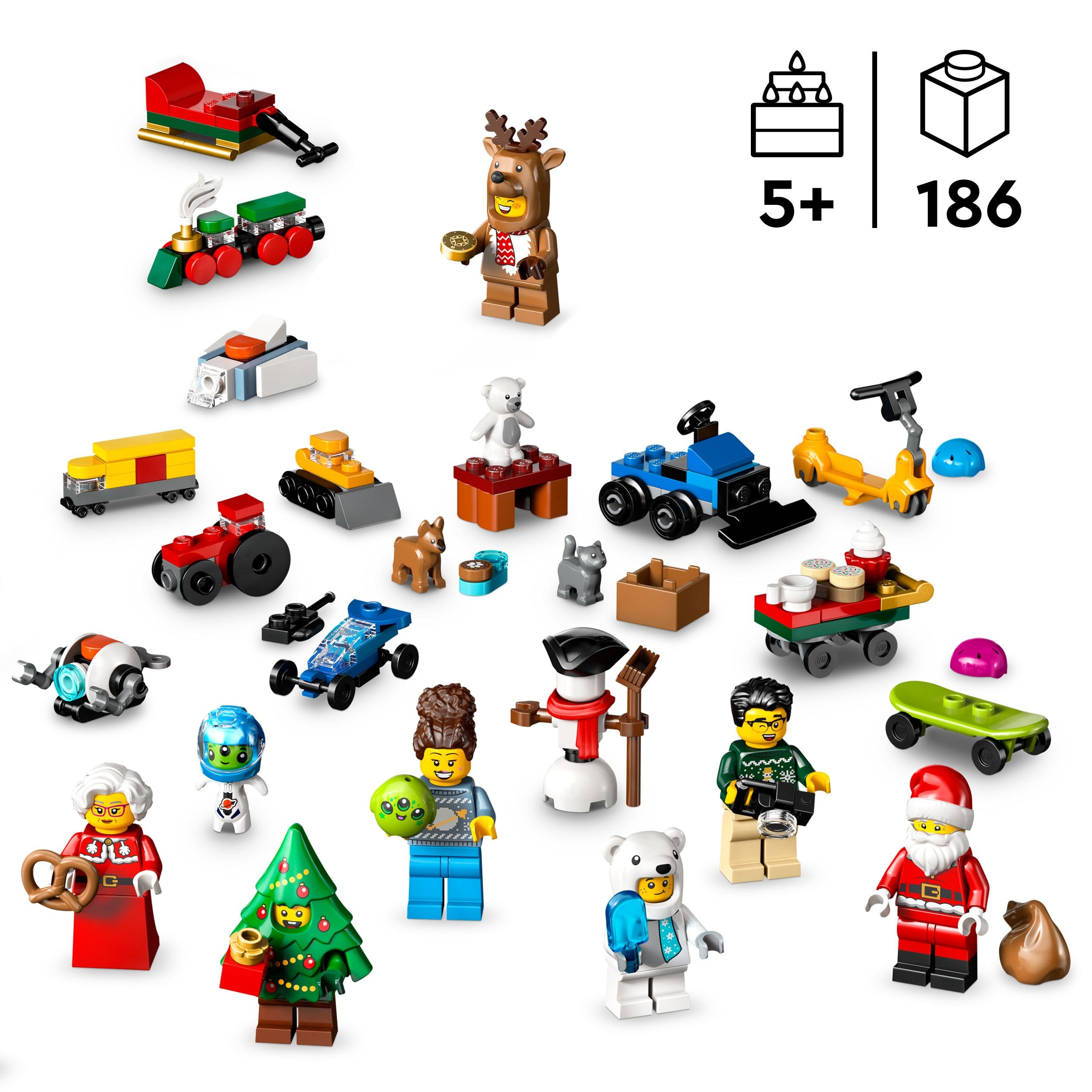 LEGO City Adventskalender 2025 – 24-tägiges Weihnachtsbau-Spielset für Kinder ab 5 Jahren