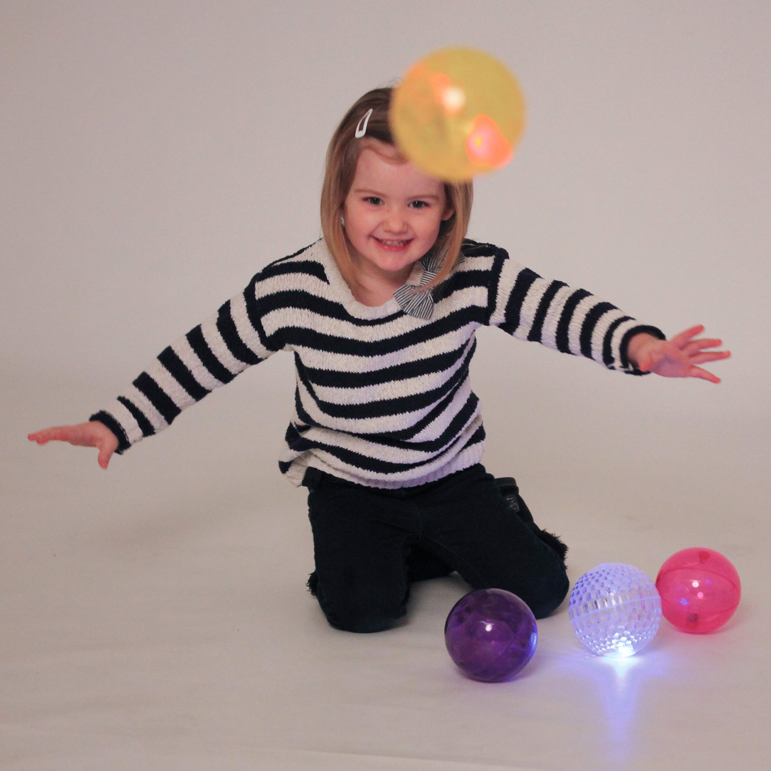 tickit Large Texture Sensory Flashing Ball Set - 100 mm Diameter | Pack of 4 | Ages 3+ 3