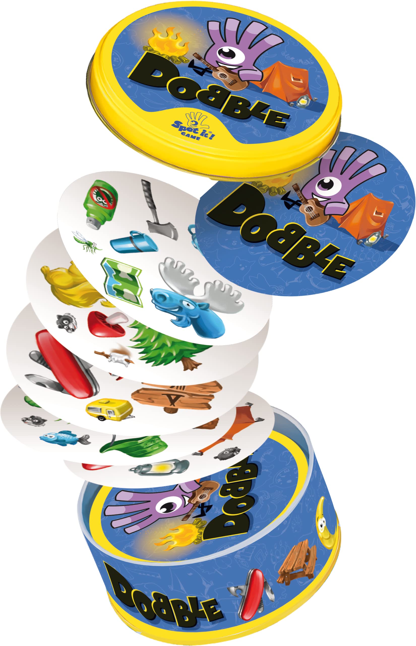 Asmodee Dobble Camping-Kartenspiel für Kinder ab 6 Jahren | 2–8 Spieler | 15 Minuten Spielzeit