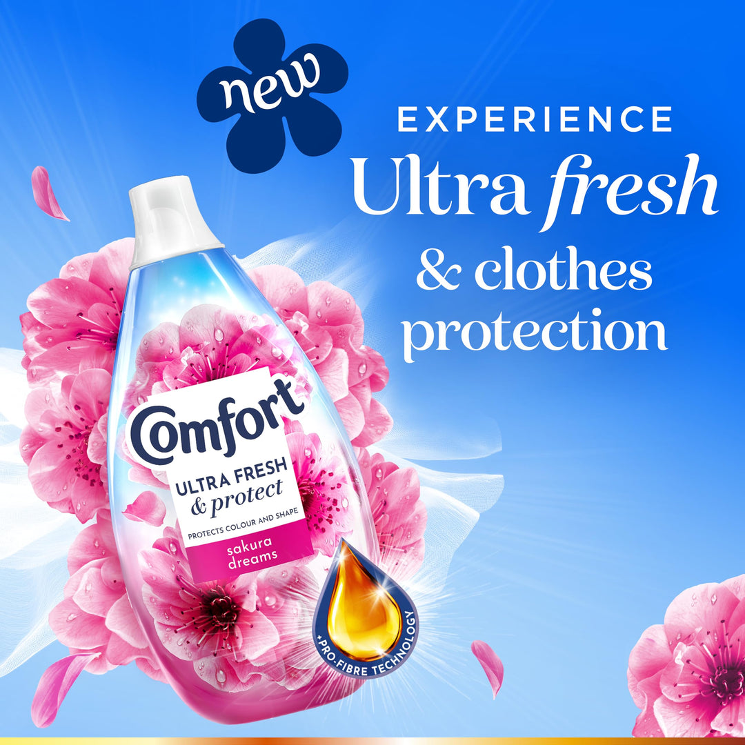 Comfort Ultra Fresh & Protect Sakura Dreams Fabric Conditioner - Liquid Laundry Softener
