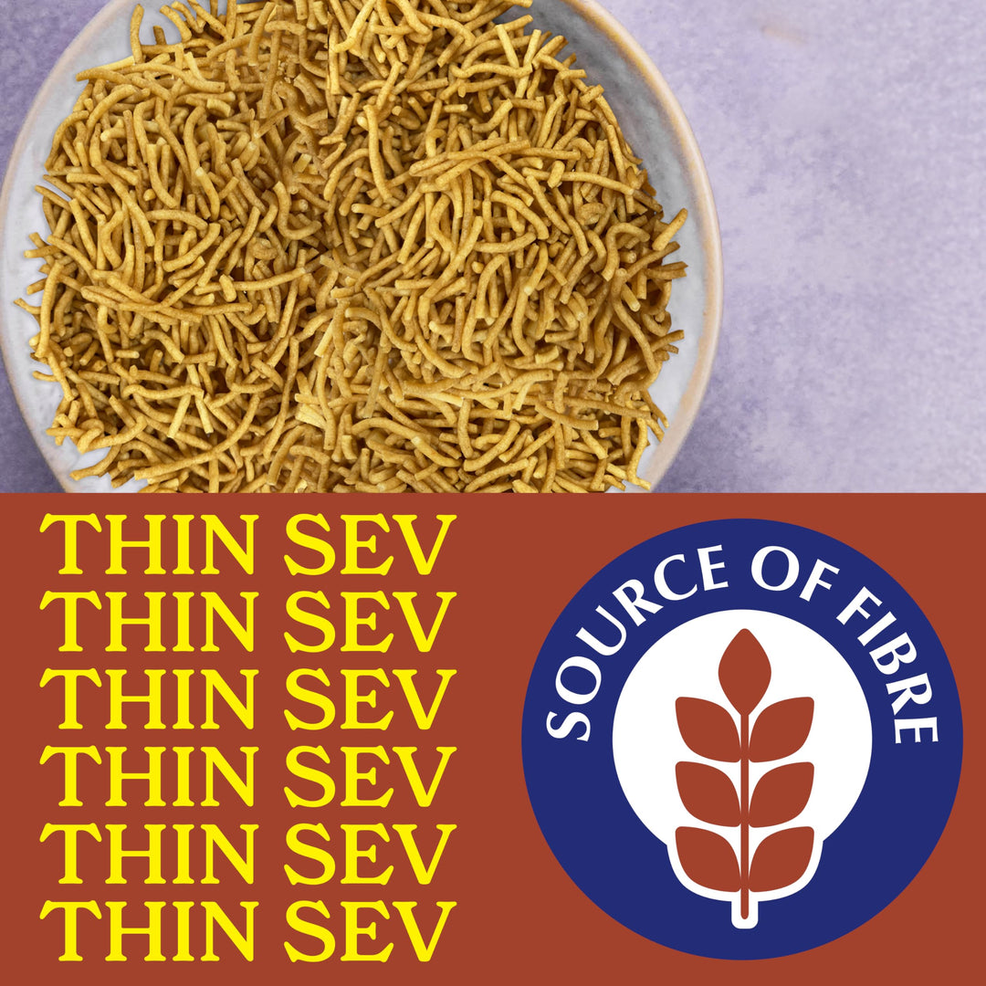 Rajah Thin Sev 200g - Crispy Gram Flour Noodles Snack