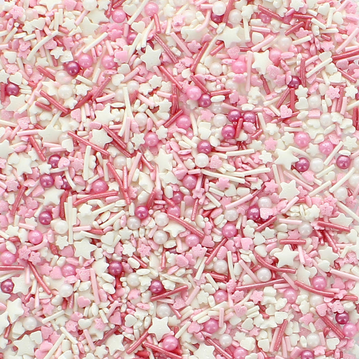 Baked with Love - Pink Sprinkles 90g | Pink & White Sugar Cake Sprinkles Mix