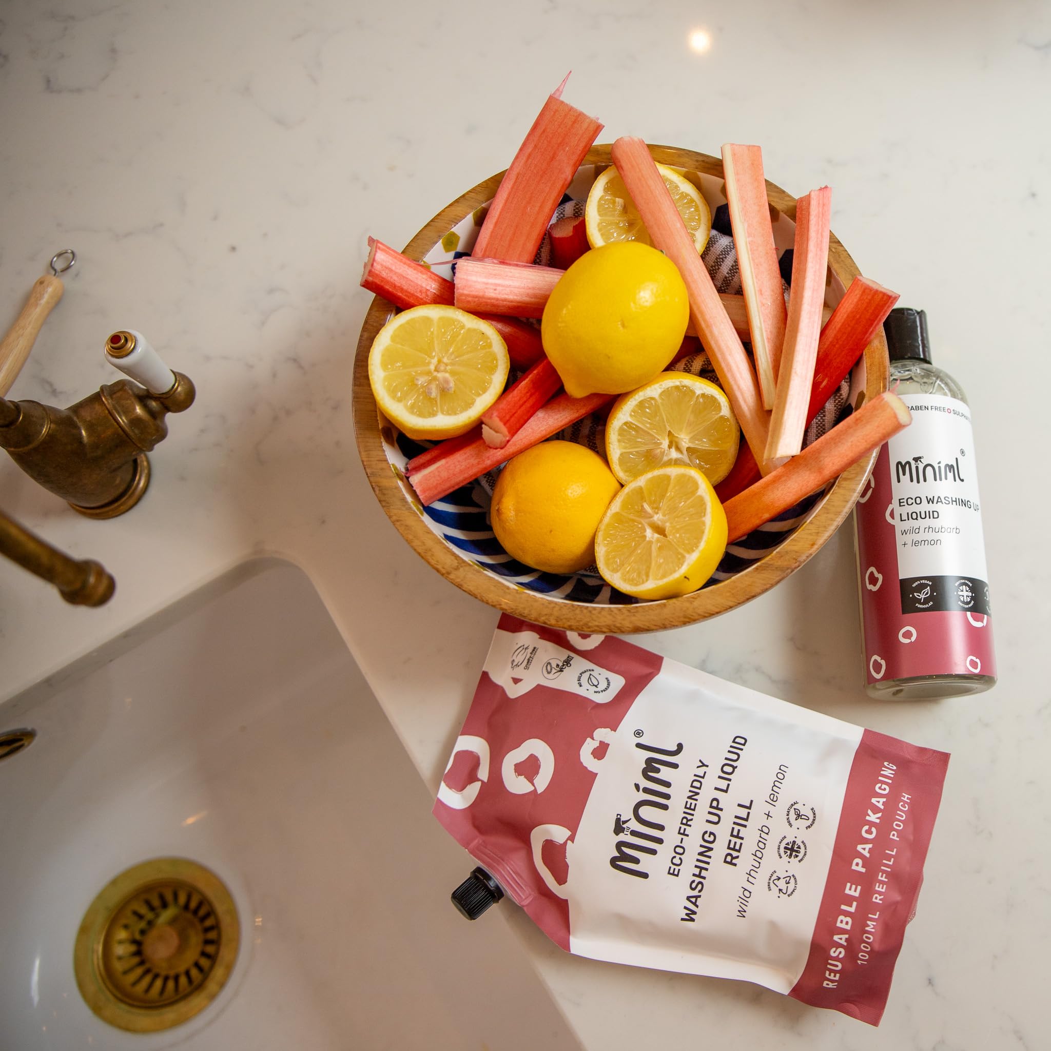 Miniml - Eco Washing Up Liquid Refill 1L Rhubarb & Lemon Skin Sensitive 5