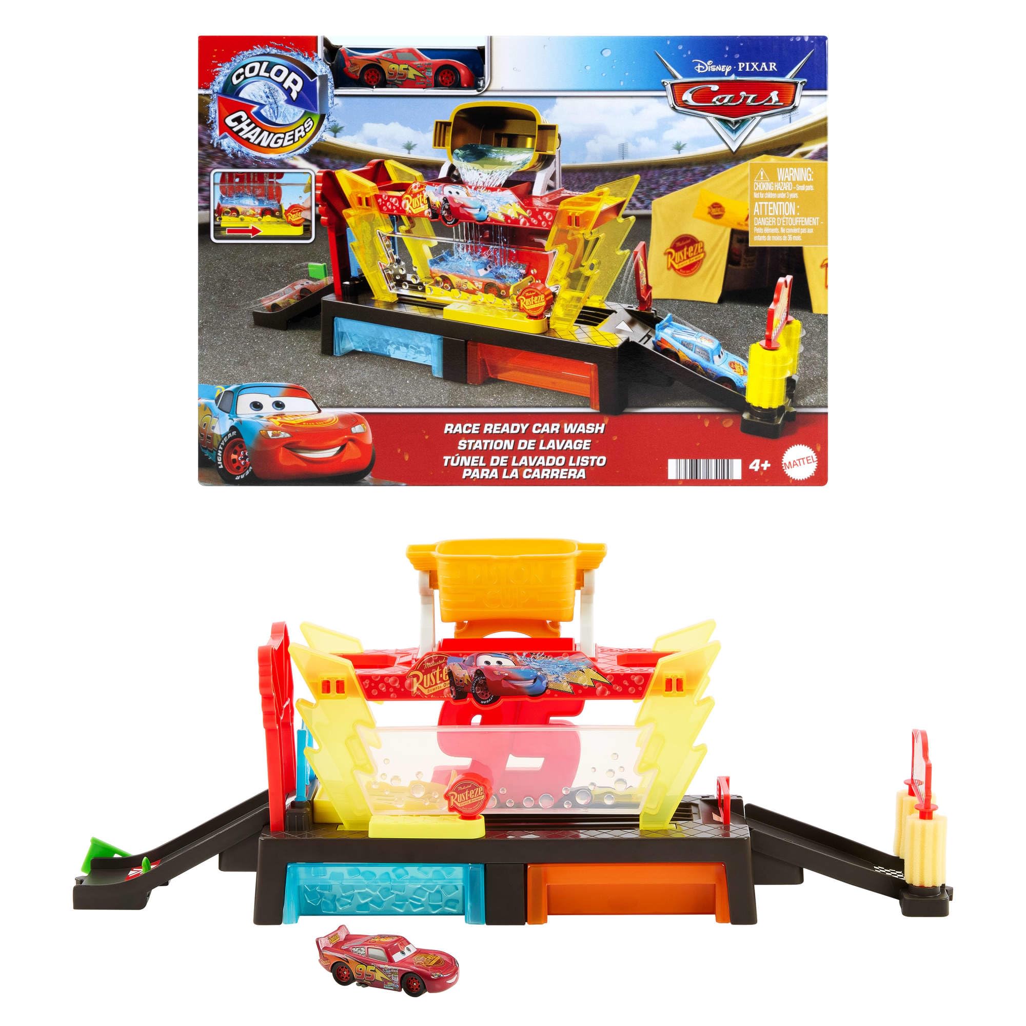 Disney and Pixar Cars Color Changers Race Ready Car Wash Playset - Interactive Vehicle Toy for Kids 4-8 1