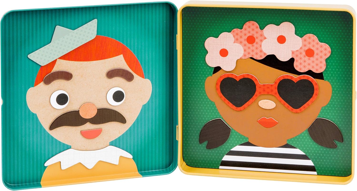 Petit Collage Funny Faces Magnetic Travel Game for Kids 3