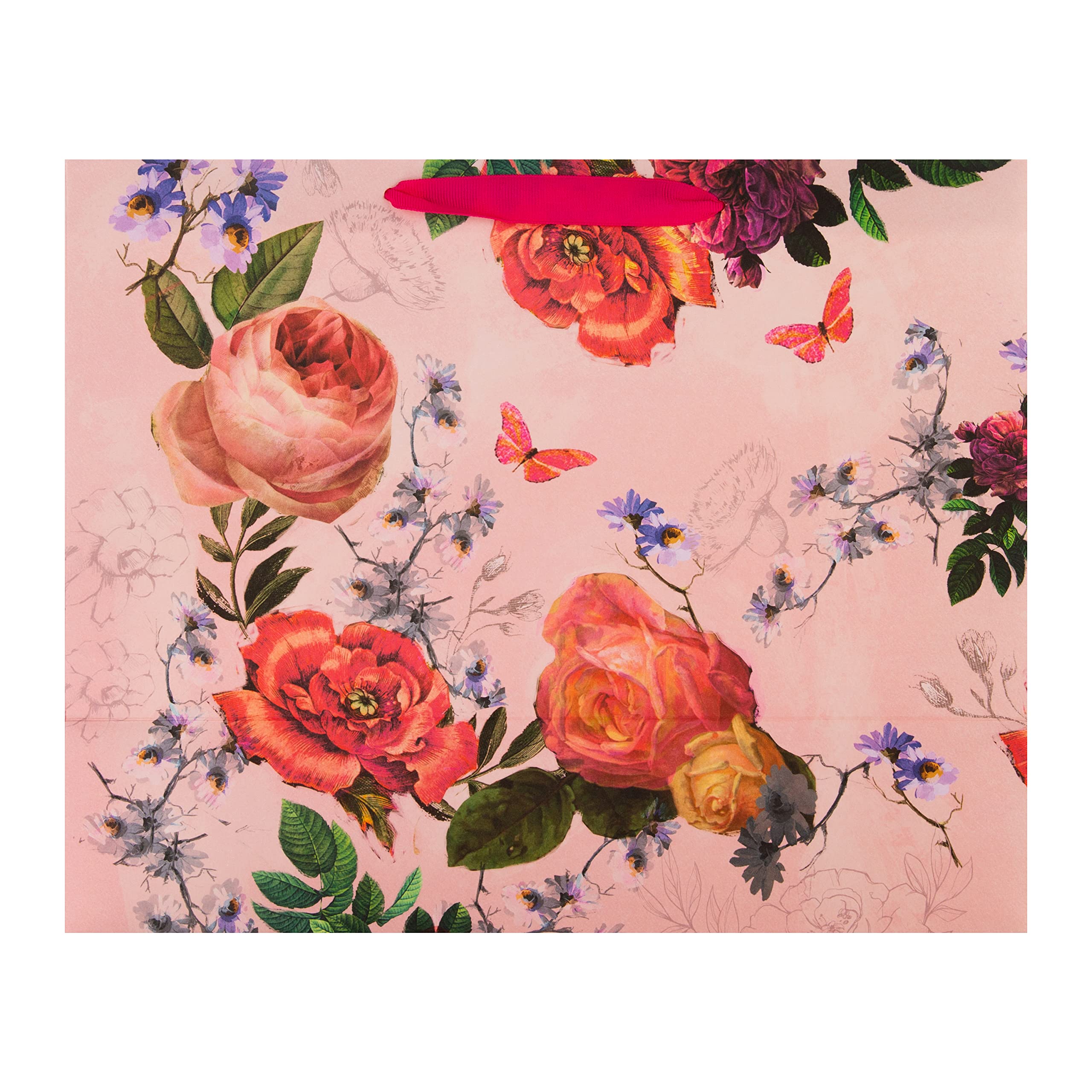 Hallmark Large Gift Bag - Elegant Floral Design | Landscape Orientation | 33cm x 26.5cm x 14.6cm 5
