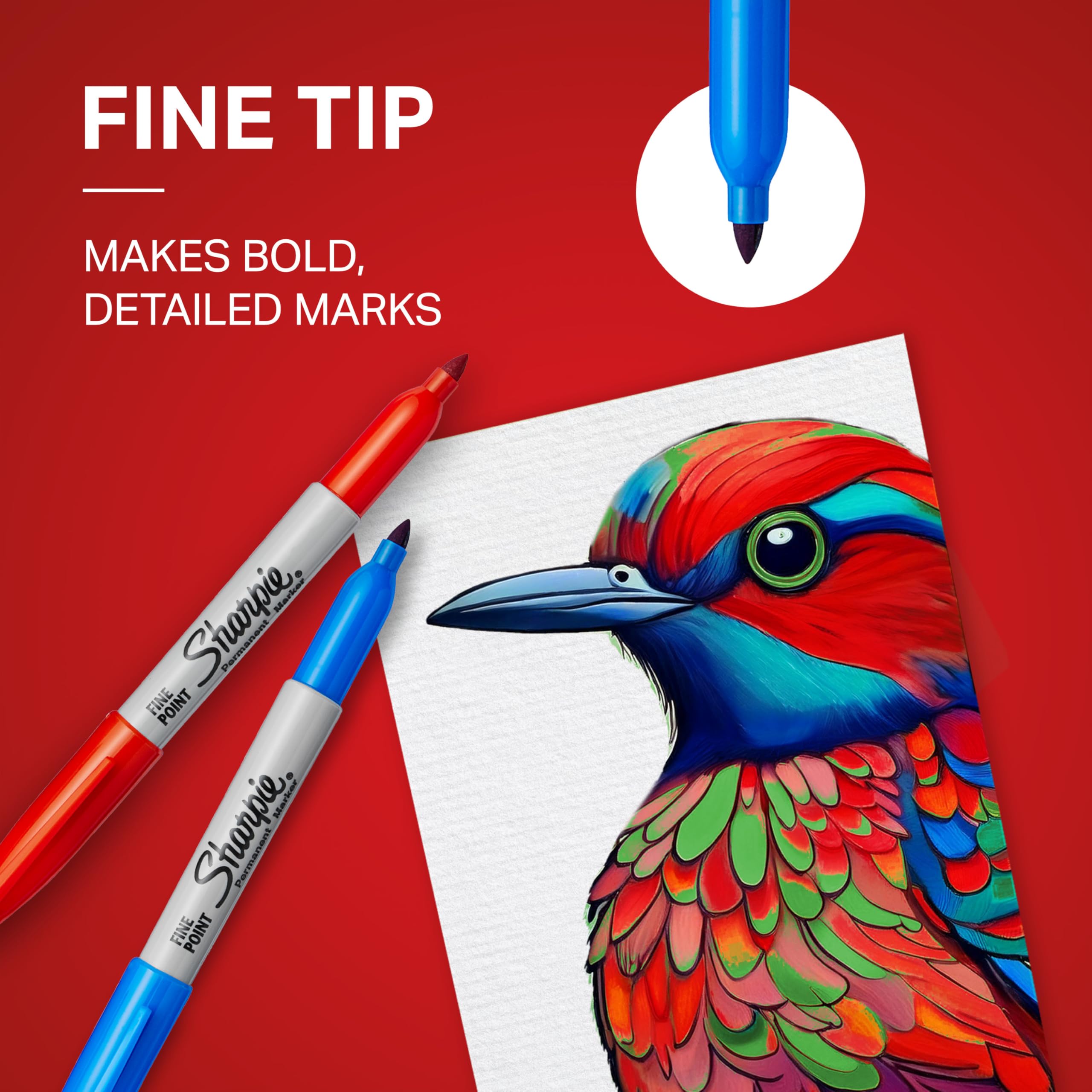 Sharpie Permanent Markers - Fine Point | Assorted Colours | Pack of 18 5
