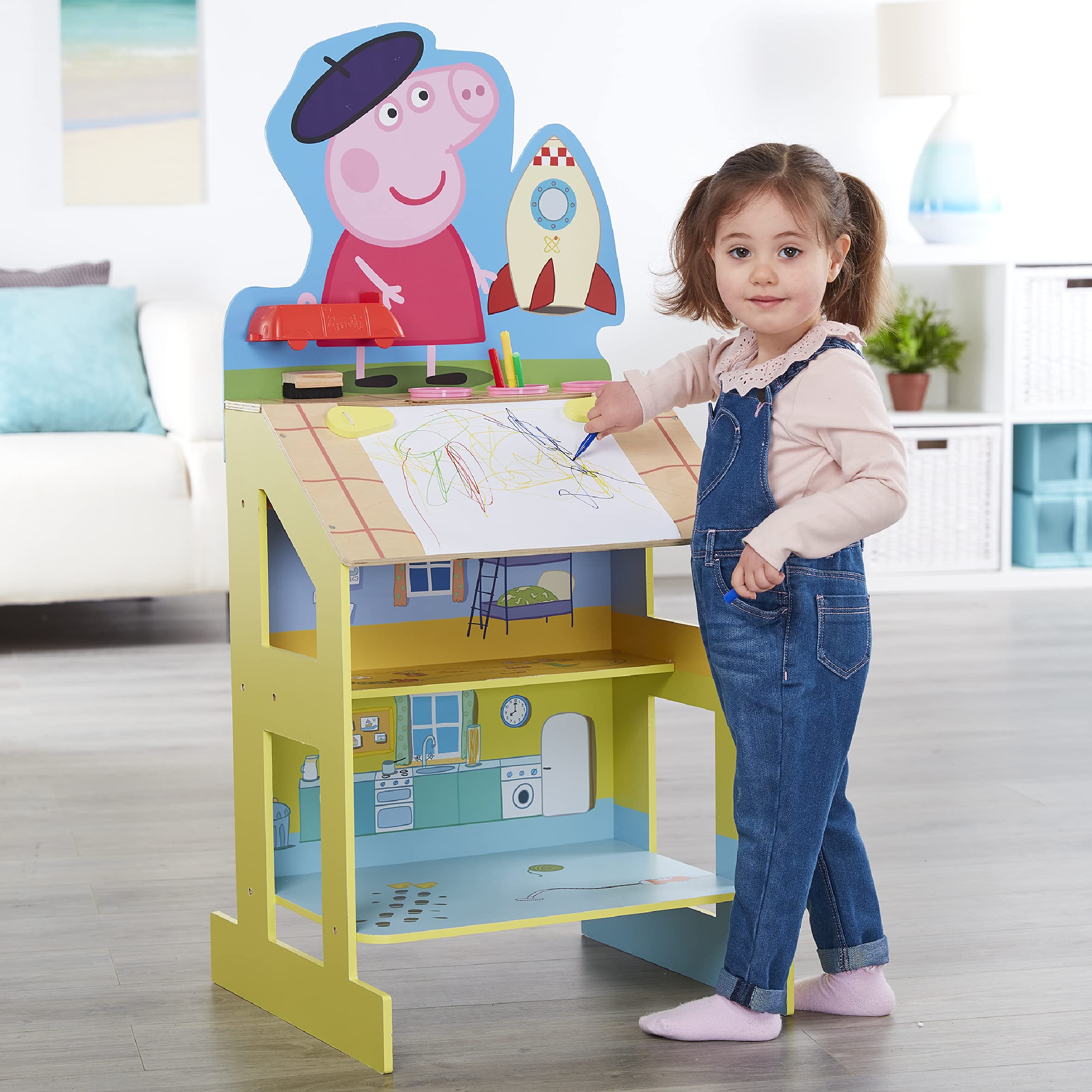 Peppa Pig Play and Draw Wooden Easel | FSC Certified Wood | 107cm Tall 6