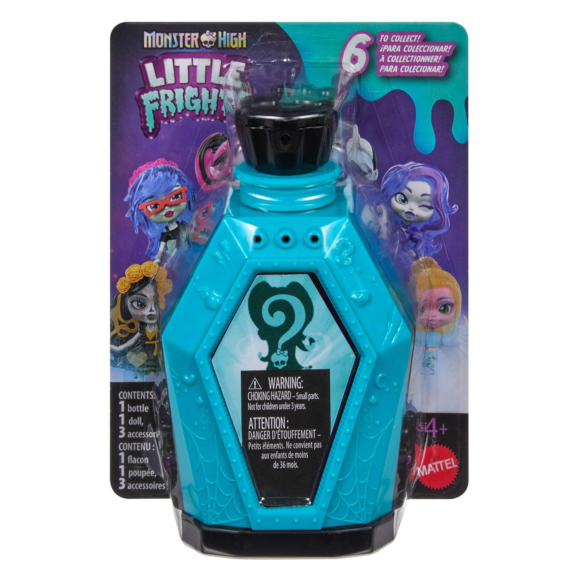 Monster High Little Frights Mini Doll - Water Reveal, Customizable Charms | 3 Inch Doll | Ages 4+ 6