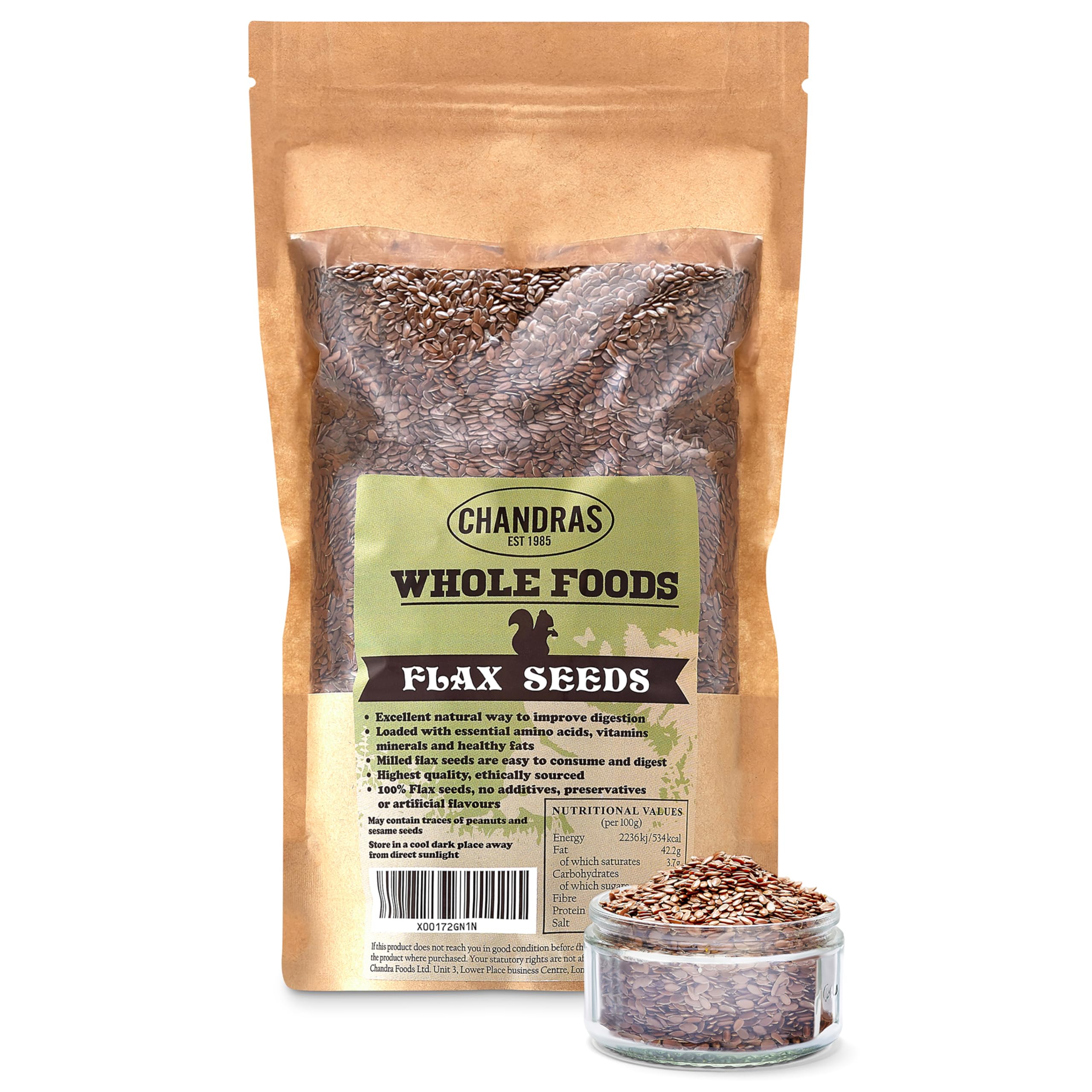 CHANDRA Whole Foods Flax Seeds - 1KG Pack | High Fibre, Low Carb | Vegan & Keto Friendly 1