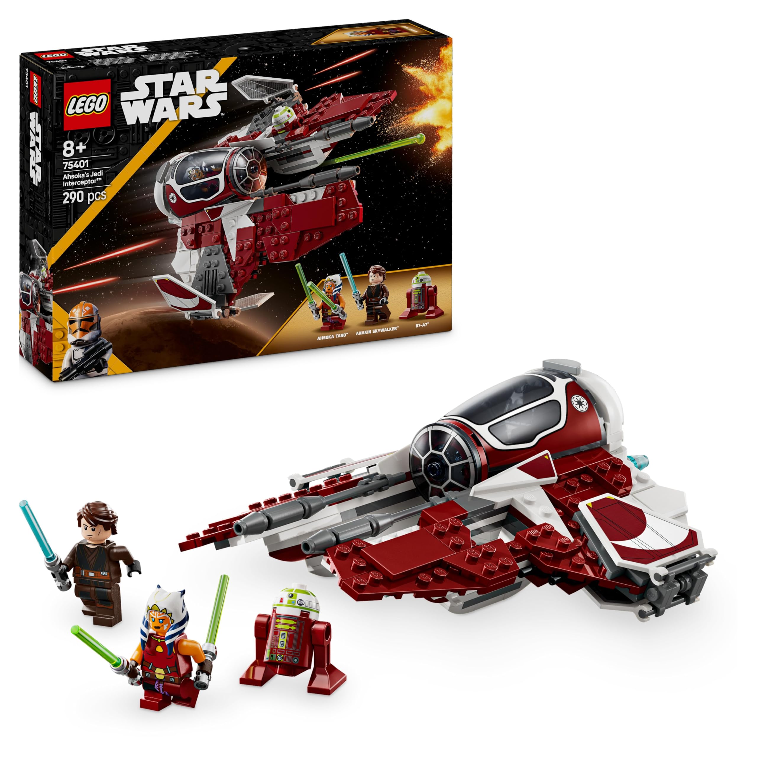 LEGO Star Wars 75401 Ahsoka’s Jedi Interceptor Building Set with 2 Minifigures | Ages 8+ 1