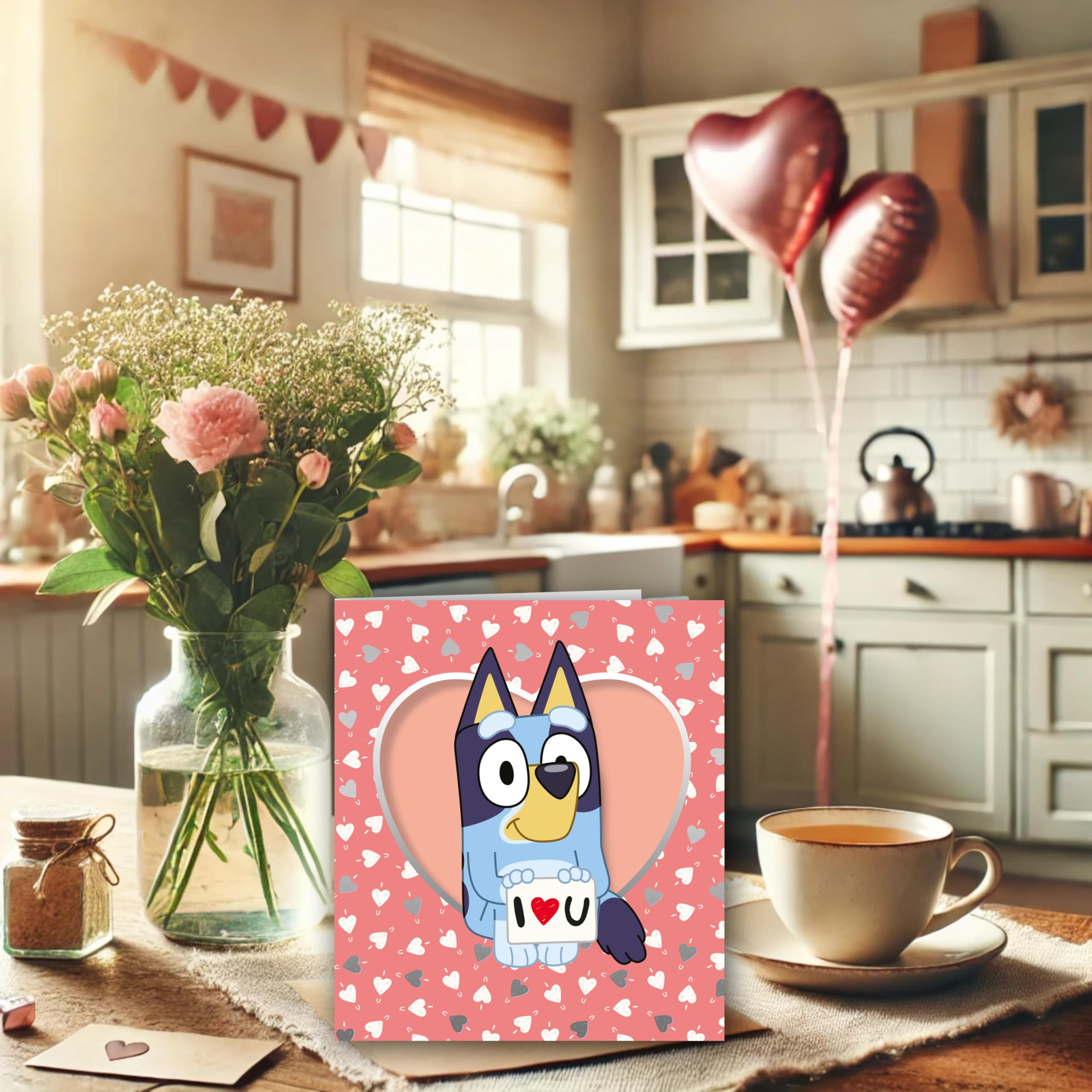 Danilo Promotions LTD Bluey Father's Day Card 'I Love You' for Daddy, Grandad | A5 Size 5