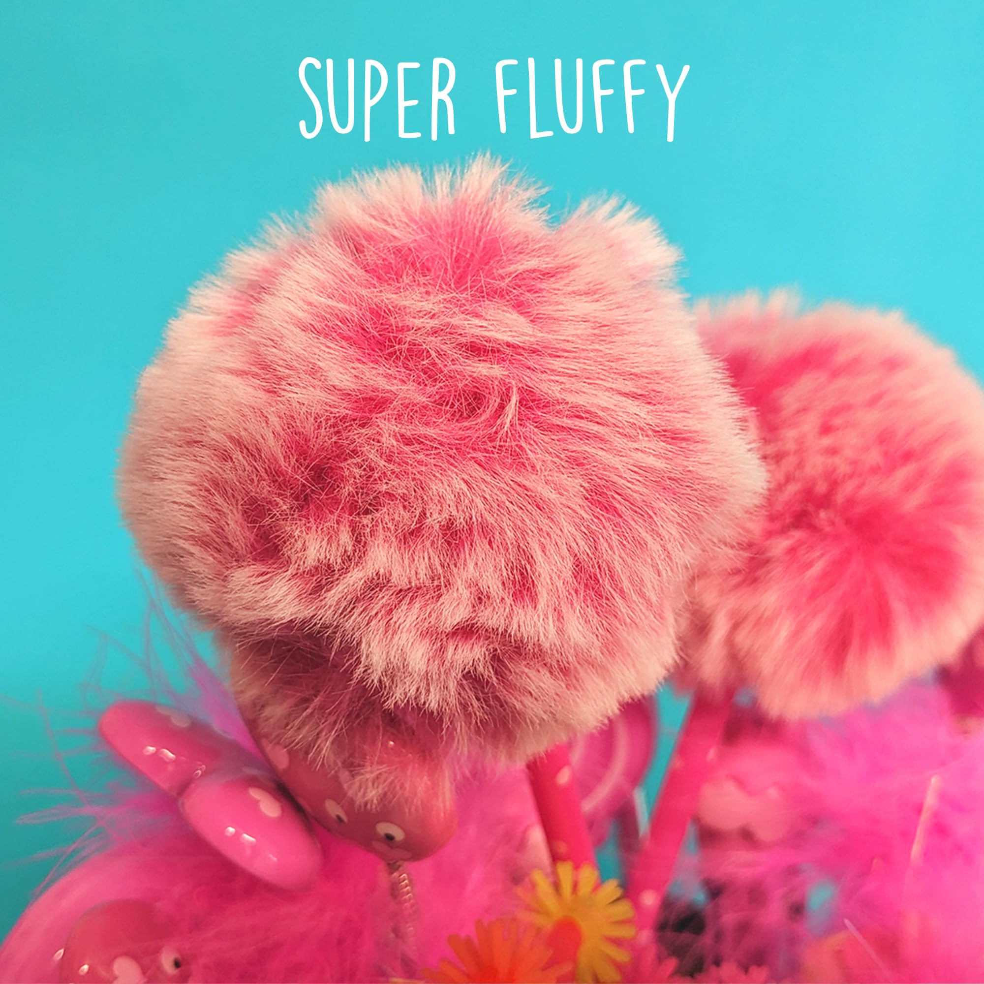 Tinc Fluffy Pom Pom Ballpoint Pen - Pink Ink, 0.5mm Line Size, Erasable | Pack of 1 5