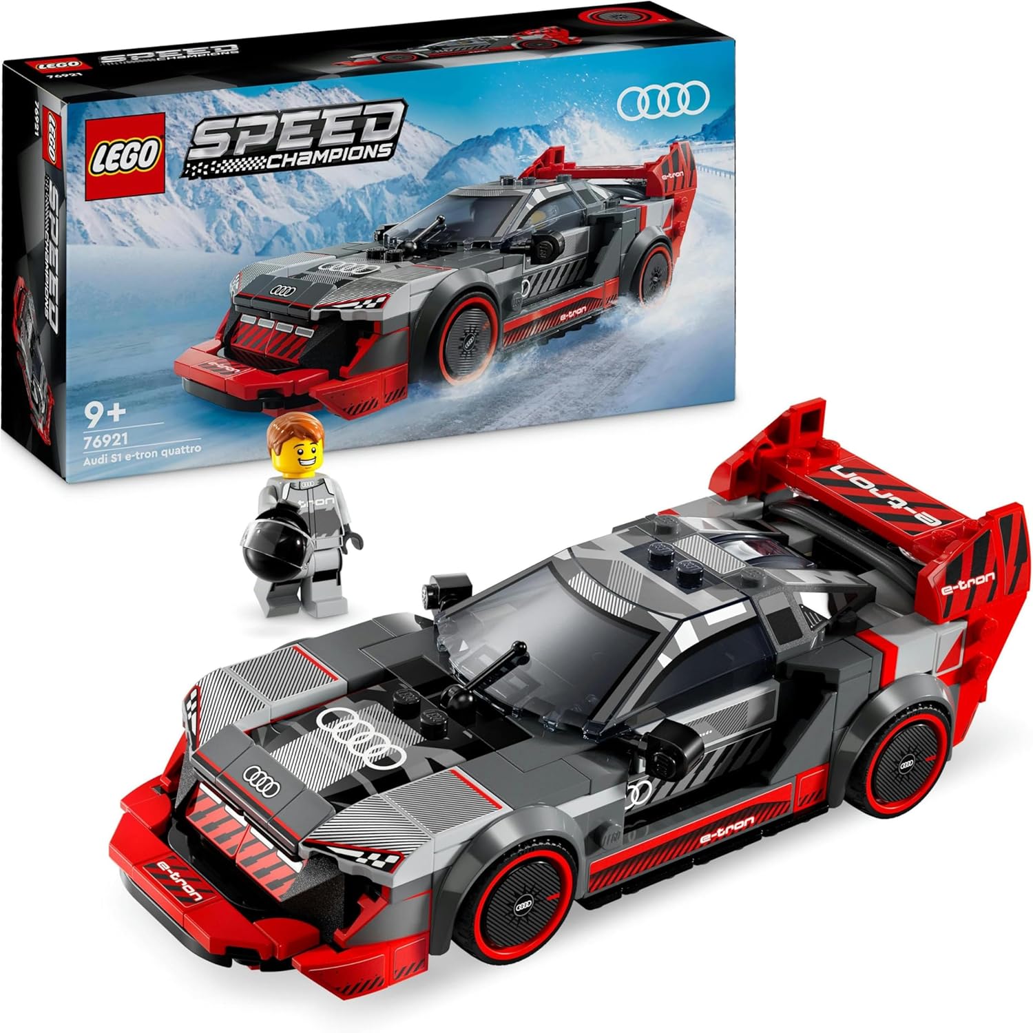 LEGO Speed ​​Champions Audi S1 ​​e-tron quattro Rennwagen-Spielzeug – Baubares Modell für Kinder ab 9 Jahren