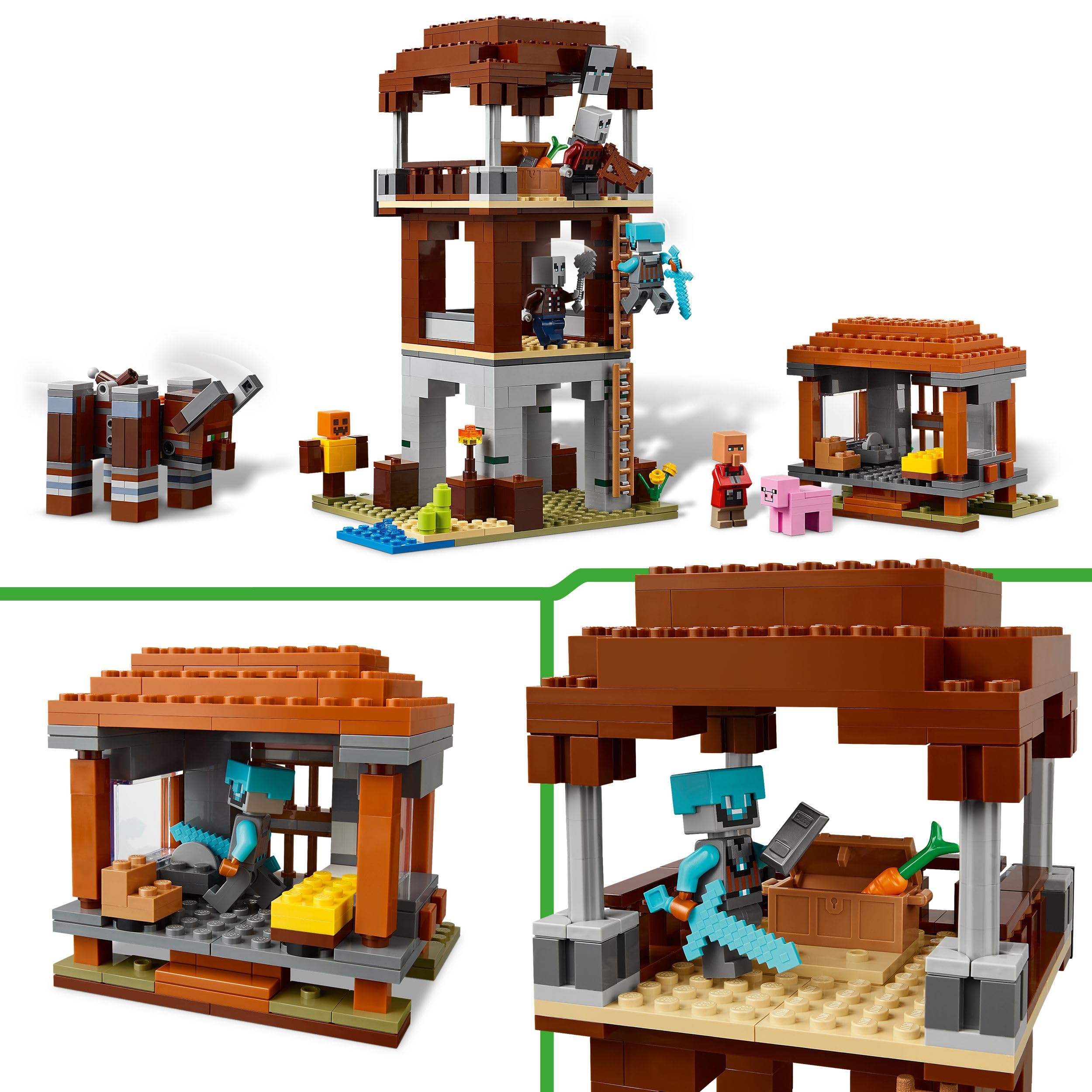 LEGO Minecraft The Pillager Outpost and Ravager - 665-Piece Building Set for Kids 9+ 7