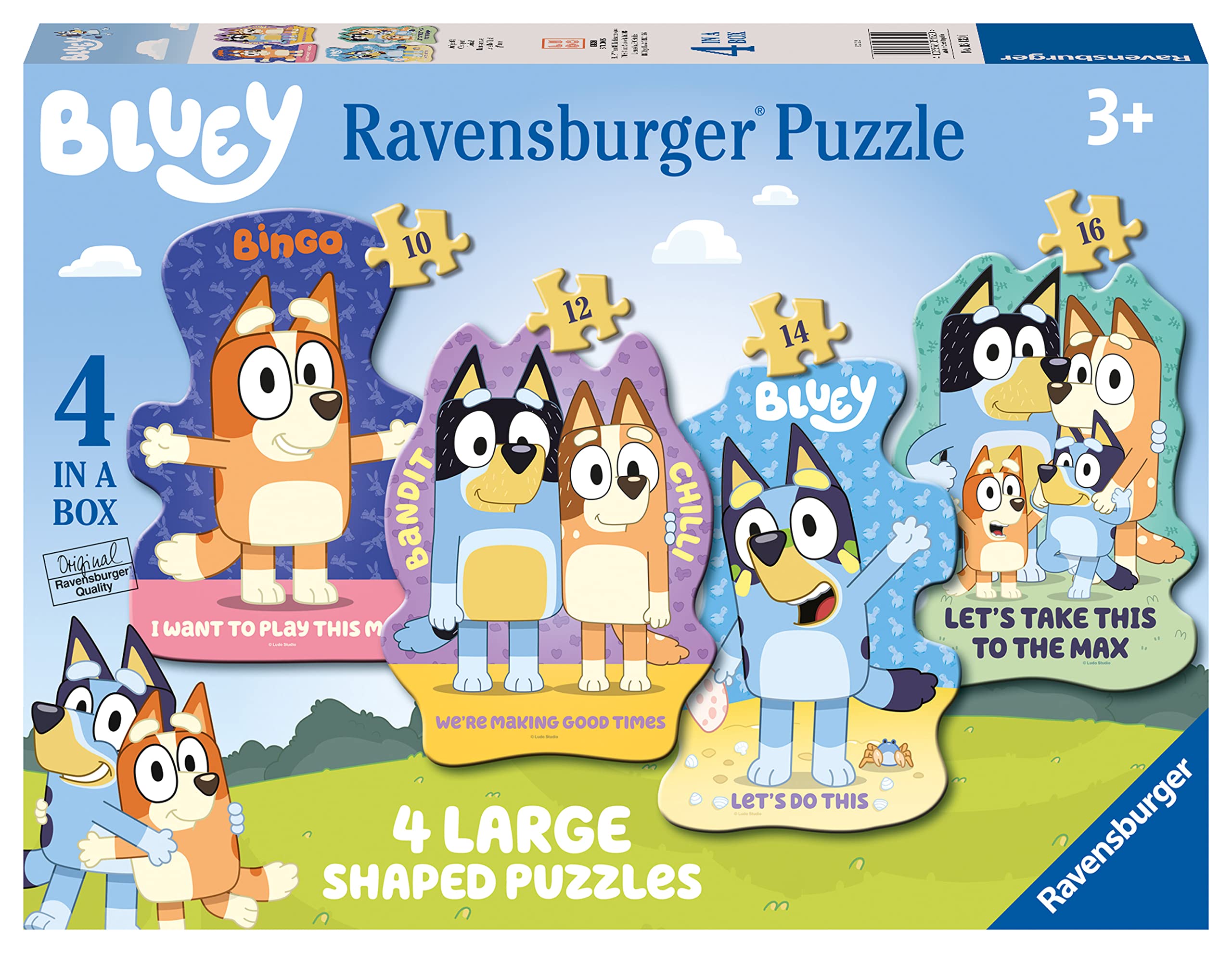Ravensburger Bluey 4 Large Shaped Jigsaw Puzzles for Kids Age 3+ (10, 12, 14, 16 Pieces) 1