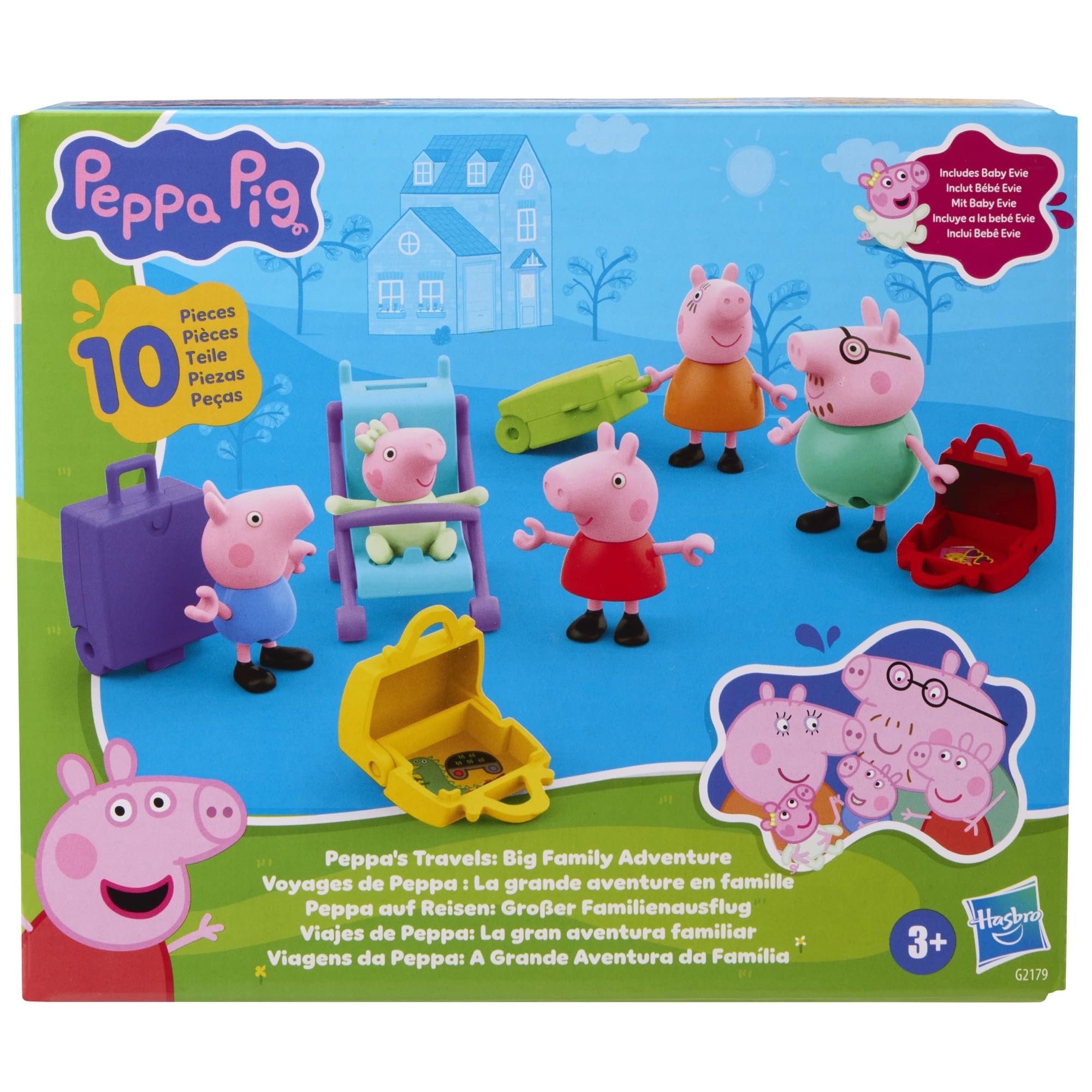 Peppa Pig Peppa's Travels: Big Family Adventure Figure Set - 5 Figures, Ages 3+ 2