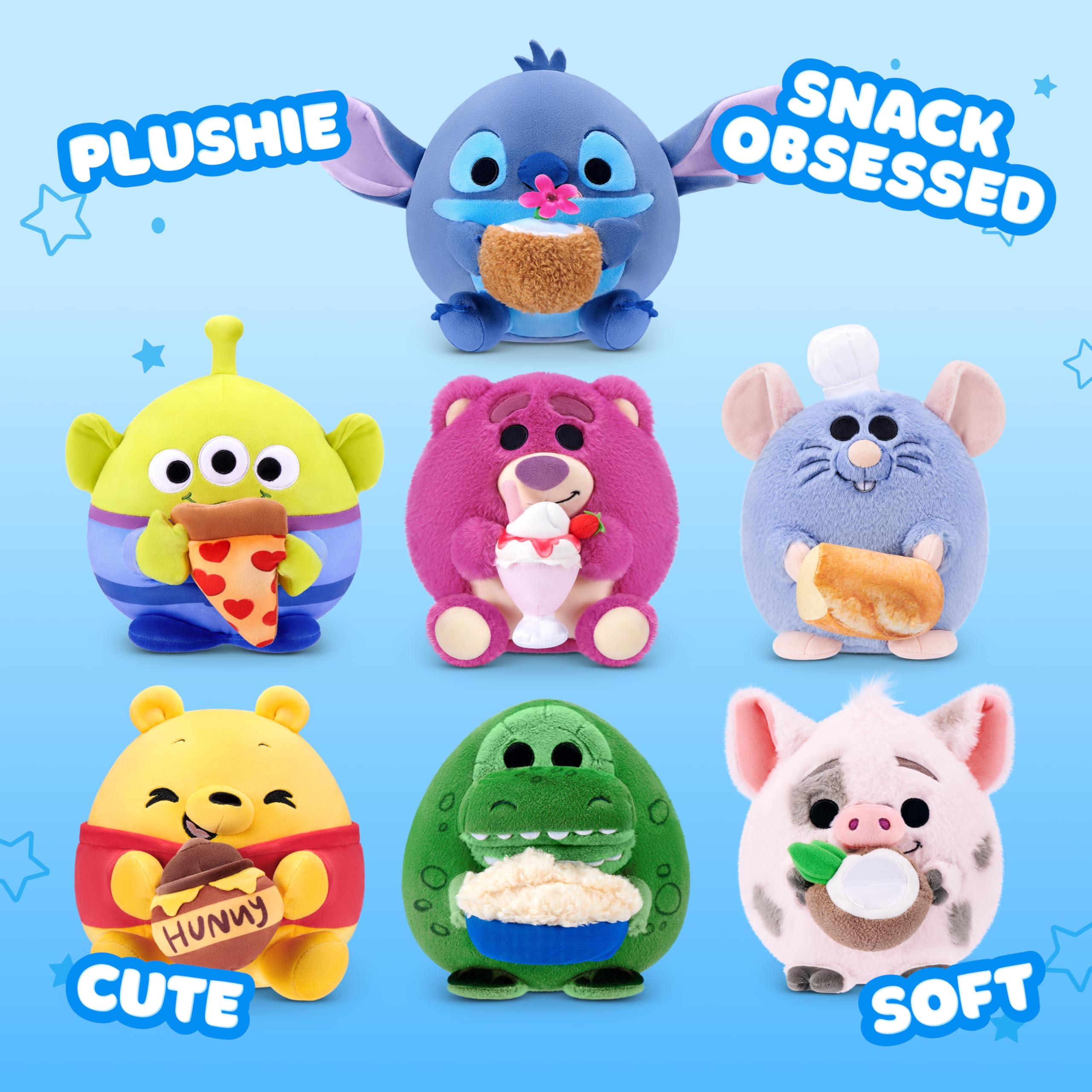 Snackles Disney 8-Inch Plush Toy - Stitch & Coconut Water | Ultra-Soft Polyester 5