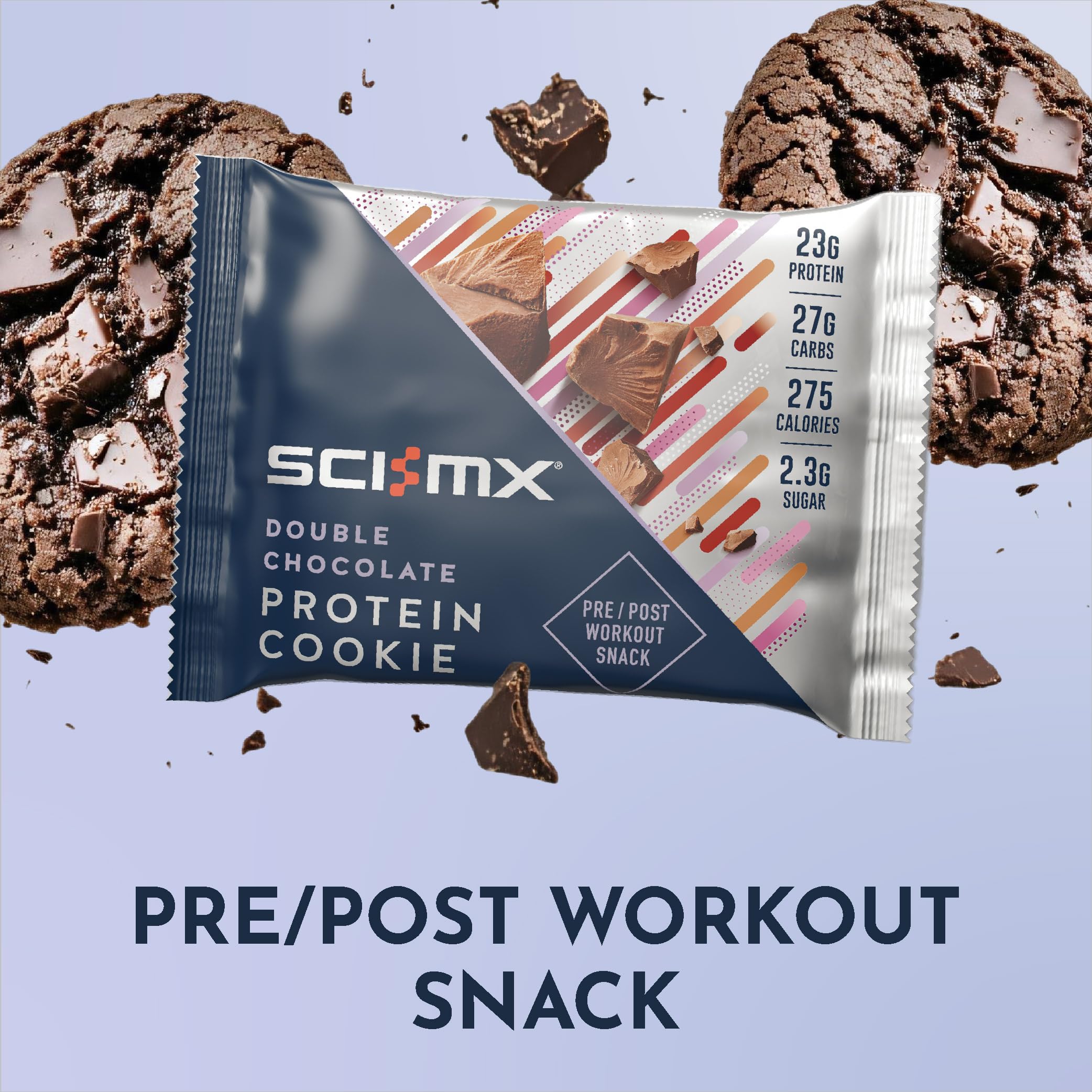 SCI-MX High Protein Double Chocolate Cookie Box - 23g Protein | 2.3g Sugar | 12 x 75g Pack 4