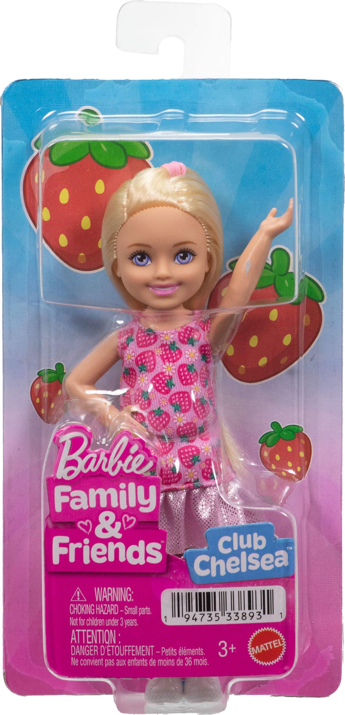 Chelsea Doll - Pink Strawberry-Themed Dress & Blonde Hair - Barbie Toy for Kids 3+