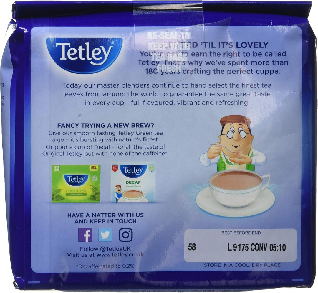 Tetley Original Tea - Black Tea Bags, 480 Bags (Pack of 6)