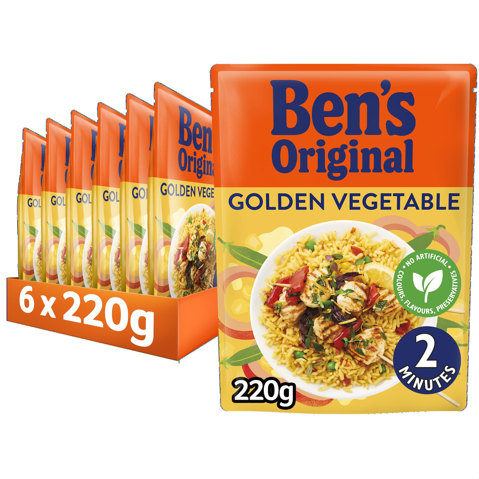 Ben's Original Golden Vegetable Mikrowellenreis - 6 x 220 g Beutel