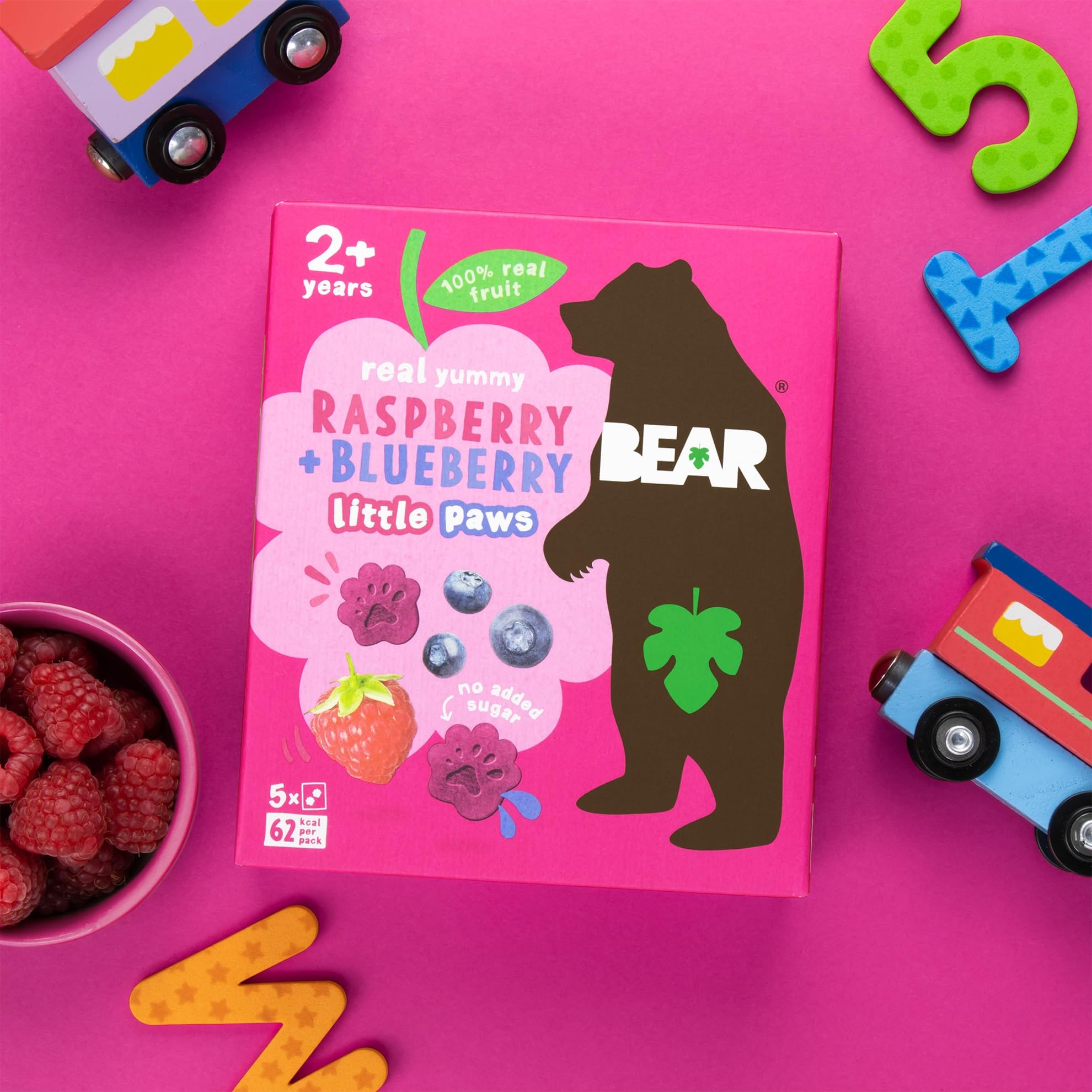 BEAR Raspberry & Blueberry Paws - Delicious Real Fruit - Suitable for 2+ ye 4