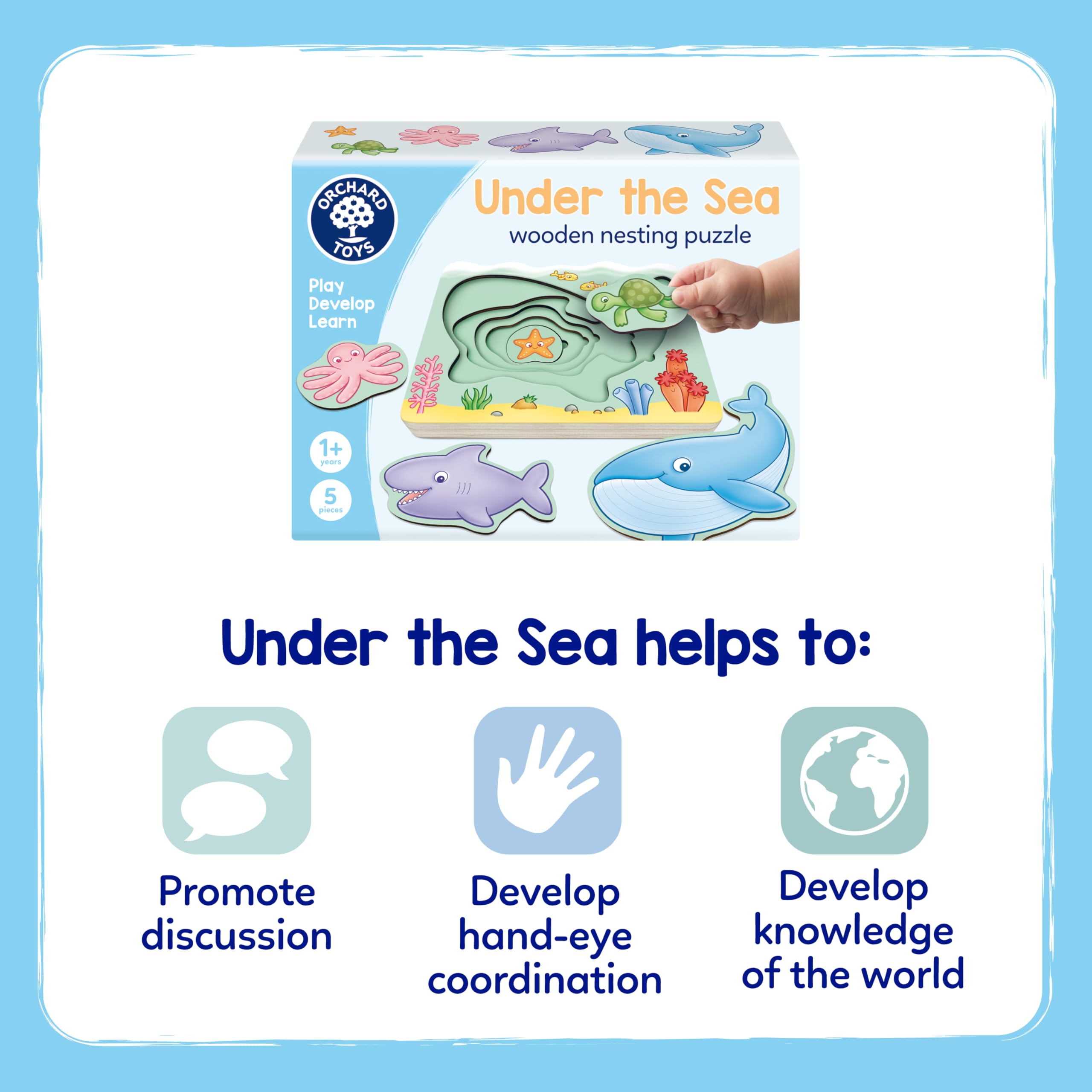 Orchard Toys Under the Sea Wooden Nesting Puzzle for Kids 1 Year+ 6