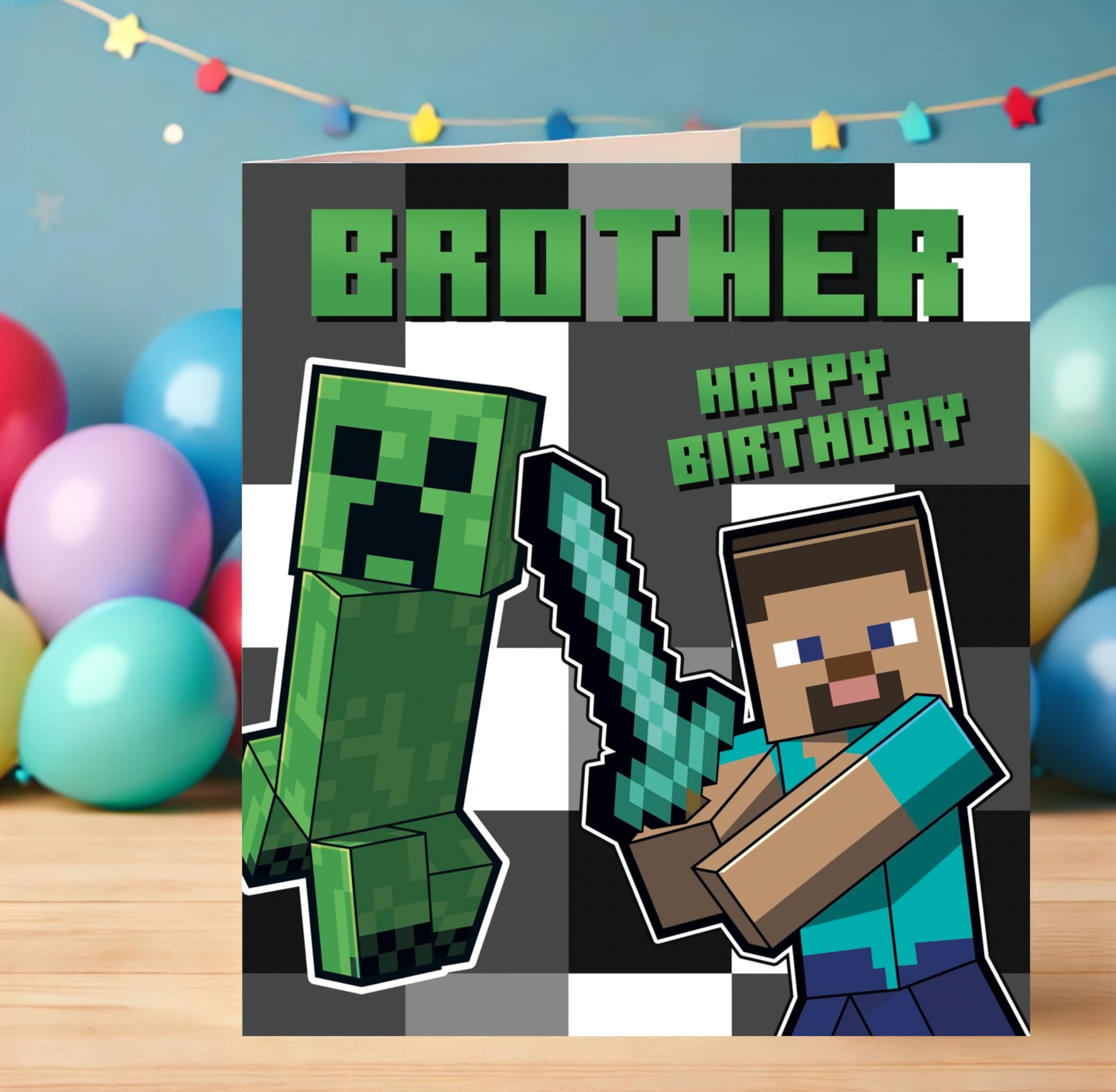Danilo Promotions LTD Minecraft Birthday Card for Brother | Multi-Color | Model MN086