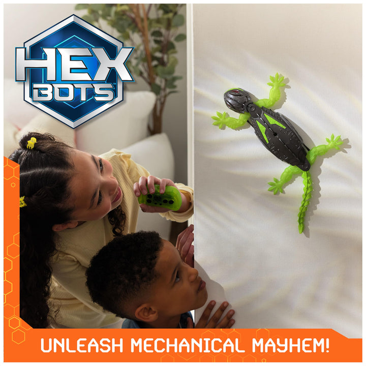 HEX BOTS Wall Crawler Gecko - Remote Control Climbing Robot Toy for Kids 4+
