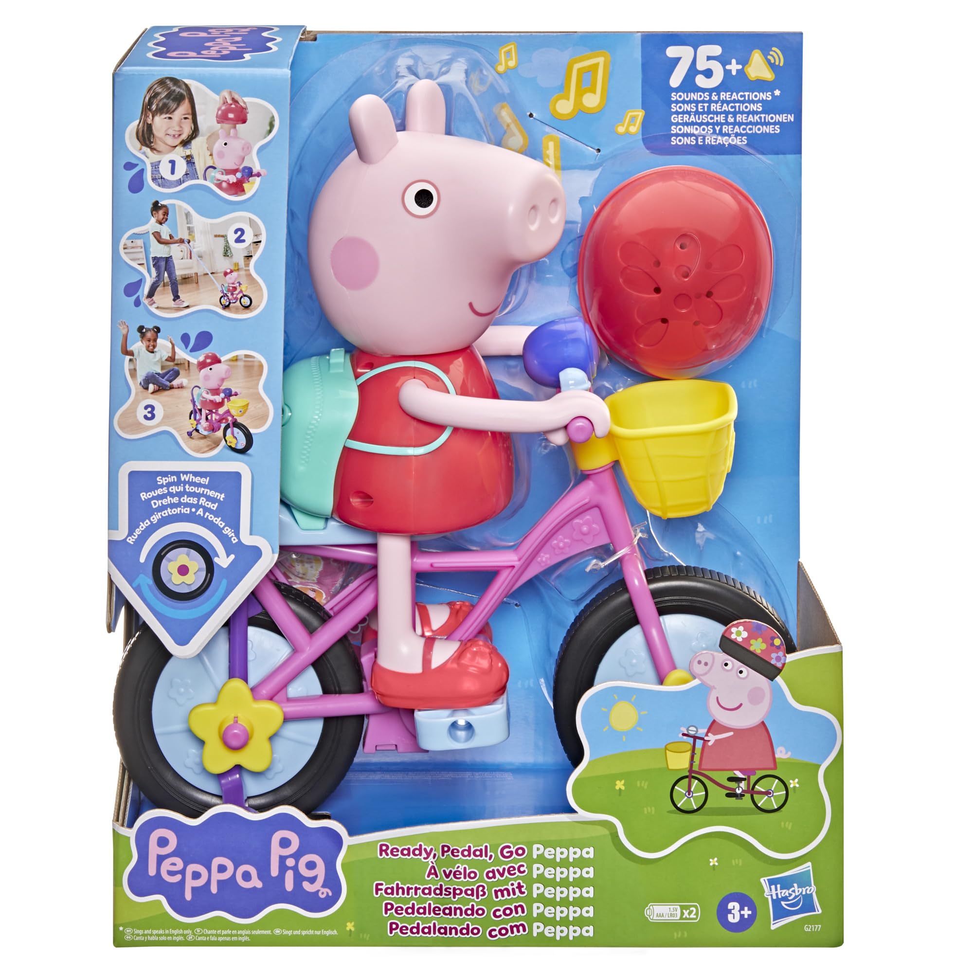 Peppa Pig Ready, Pedal, Go! Interactive Figure with Bike and Sounds - Ages 3+ 2