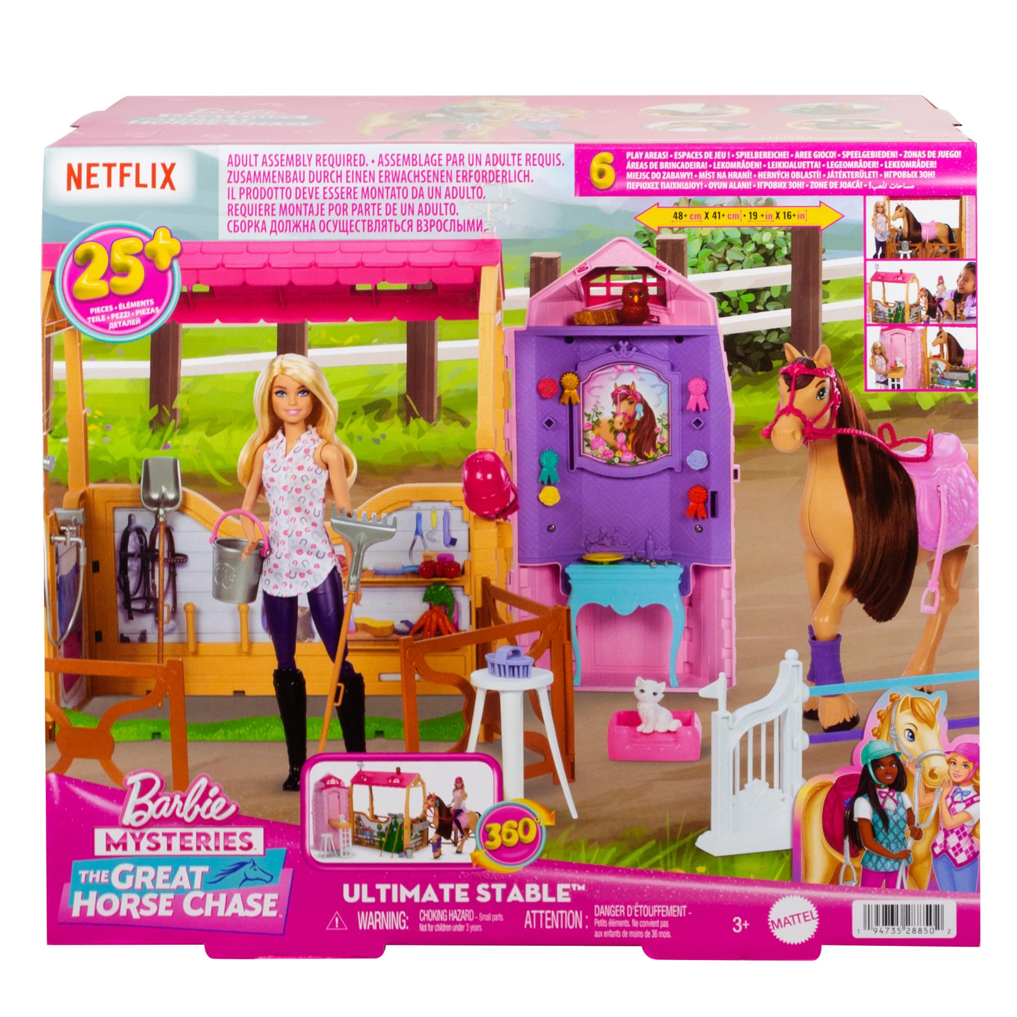 Barbie Ultimate Stable Playset with Doll, Horse & 25+ Accessories | Ages 3+ 6