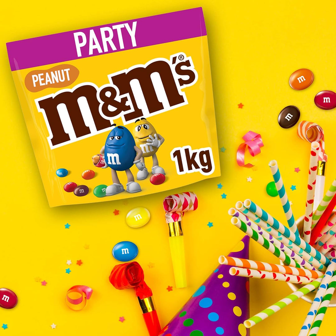 M&M's Peanut Milk Chocolate Party Bulk Bag - 1kg Snack Pack
