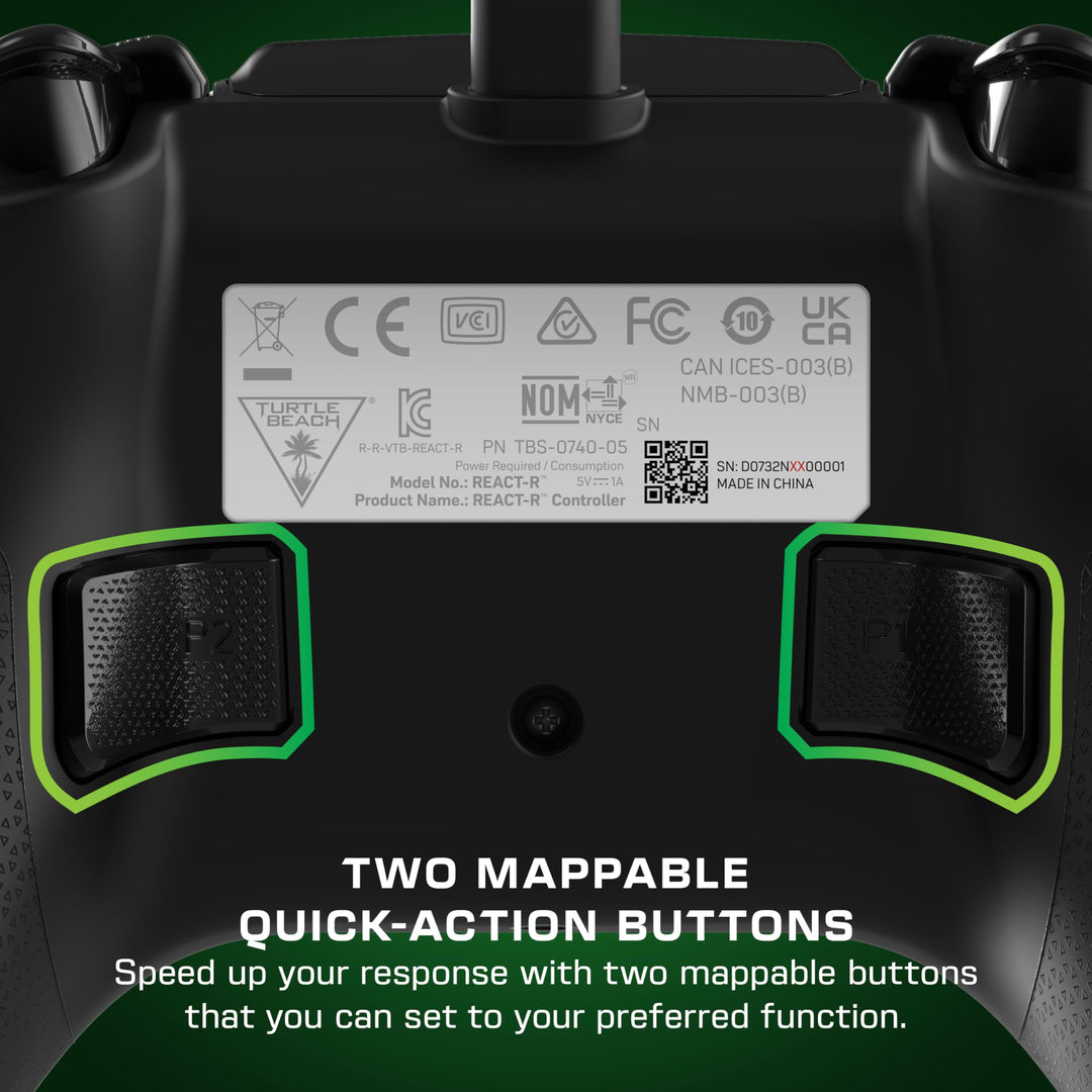 Turtle Beach REACT-R Wired Gaming Controller with Audio Controls & Mappable Buttons for Xbox Series X|S, Xbox One, PC