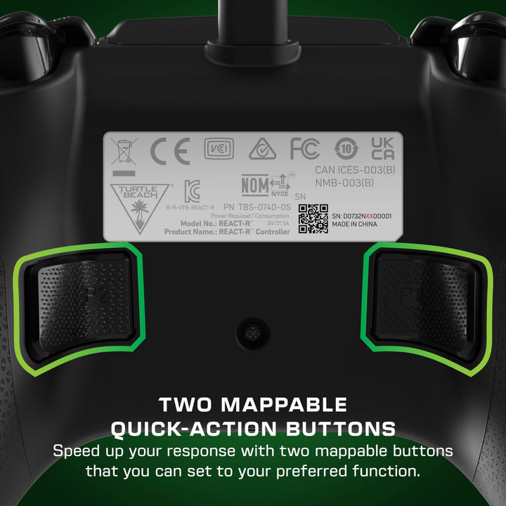 Turtle Beach REACT-R Wired Gaming Controller with Audio Controls & Mappable Buttons for Xbox Series X|S, Xbox One, PC