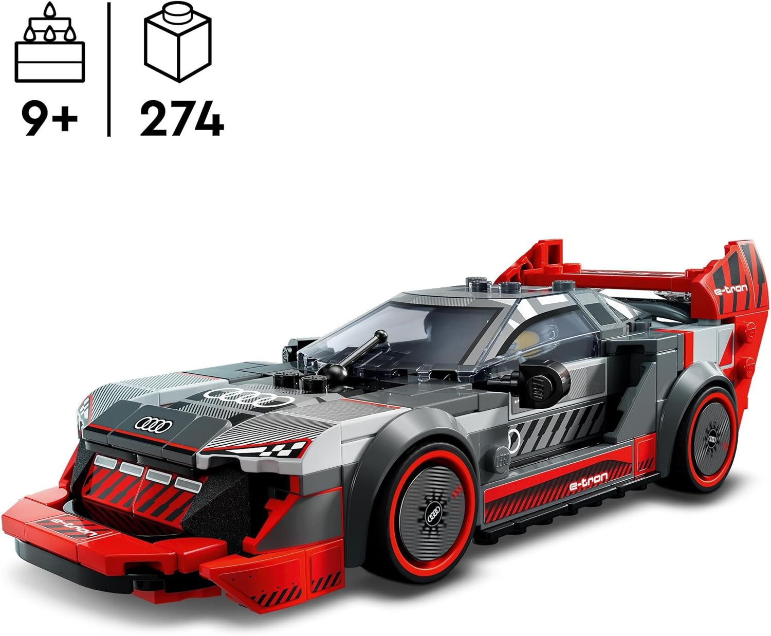 LEGO Speed ​​Champions Audi S1 ​​e-tron quattro Rennwagen-Spielzeug – Baubares Modell für Kinder ab 9 Jahren
