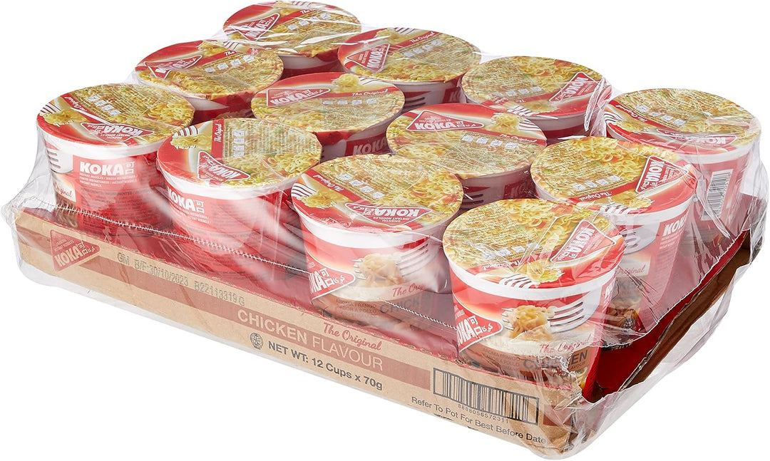 Koka Original Chicken Flavour Oriental Style Instant Noodles 12 Cups (70g Each)