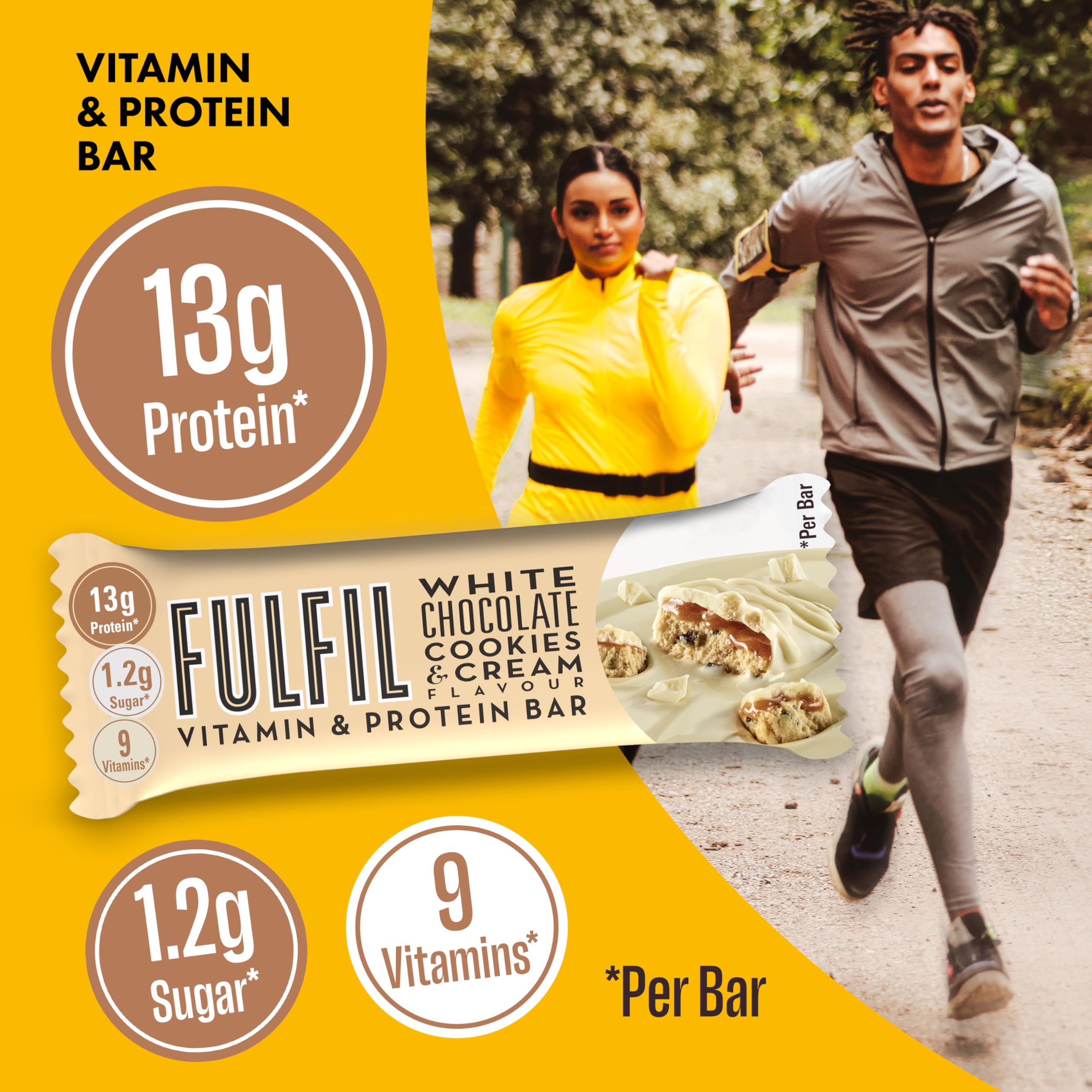 Fulfil - Vitamin and Protein Bars (15 x 40g) White Chocolate Cookies and Cream 7