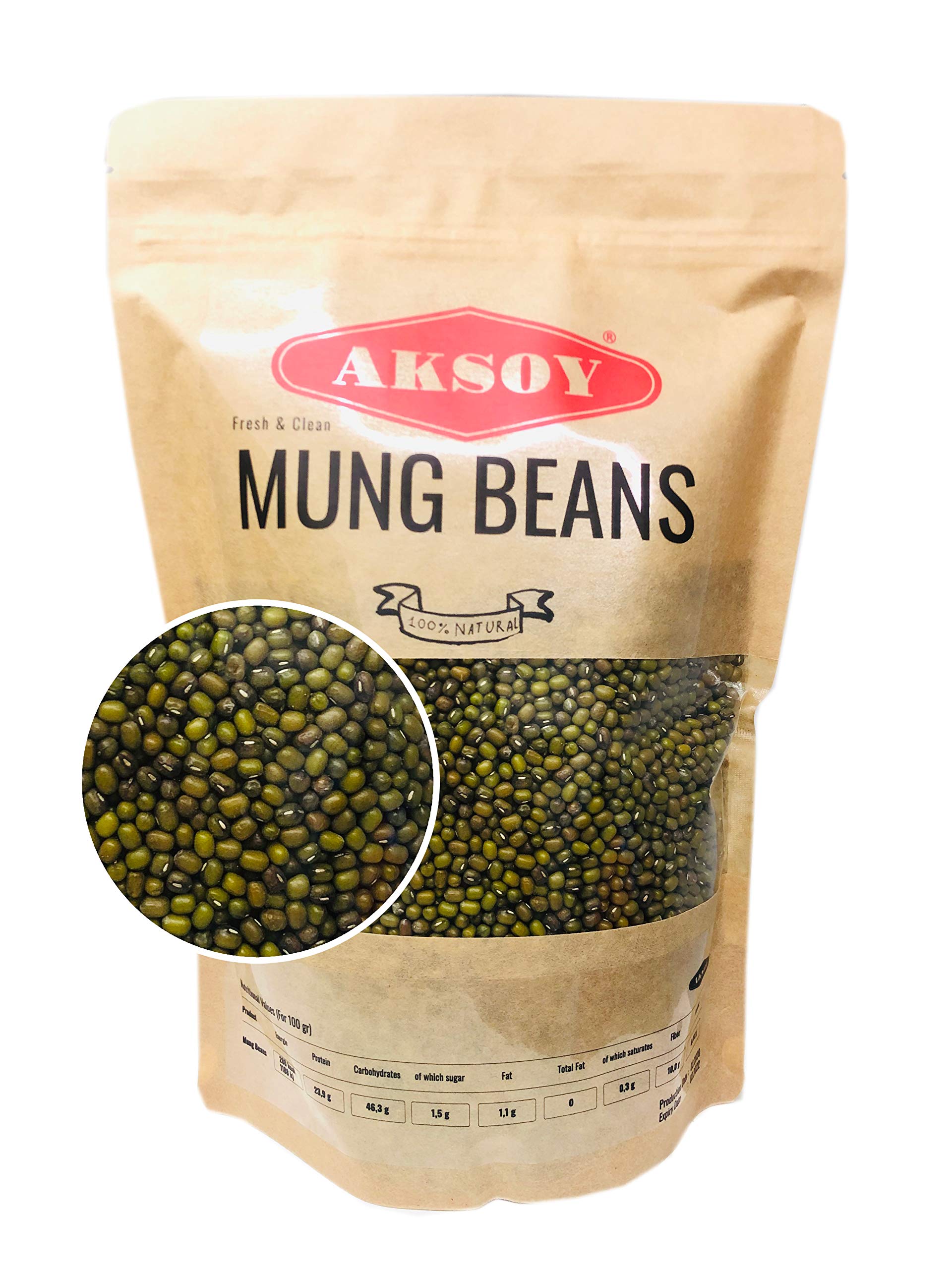 AKSOY Mung Beans - High Protein & Fiber, Non-GMO | 1.25kg 1