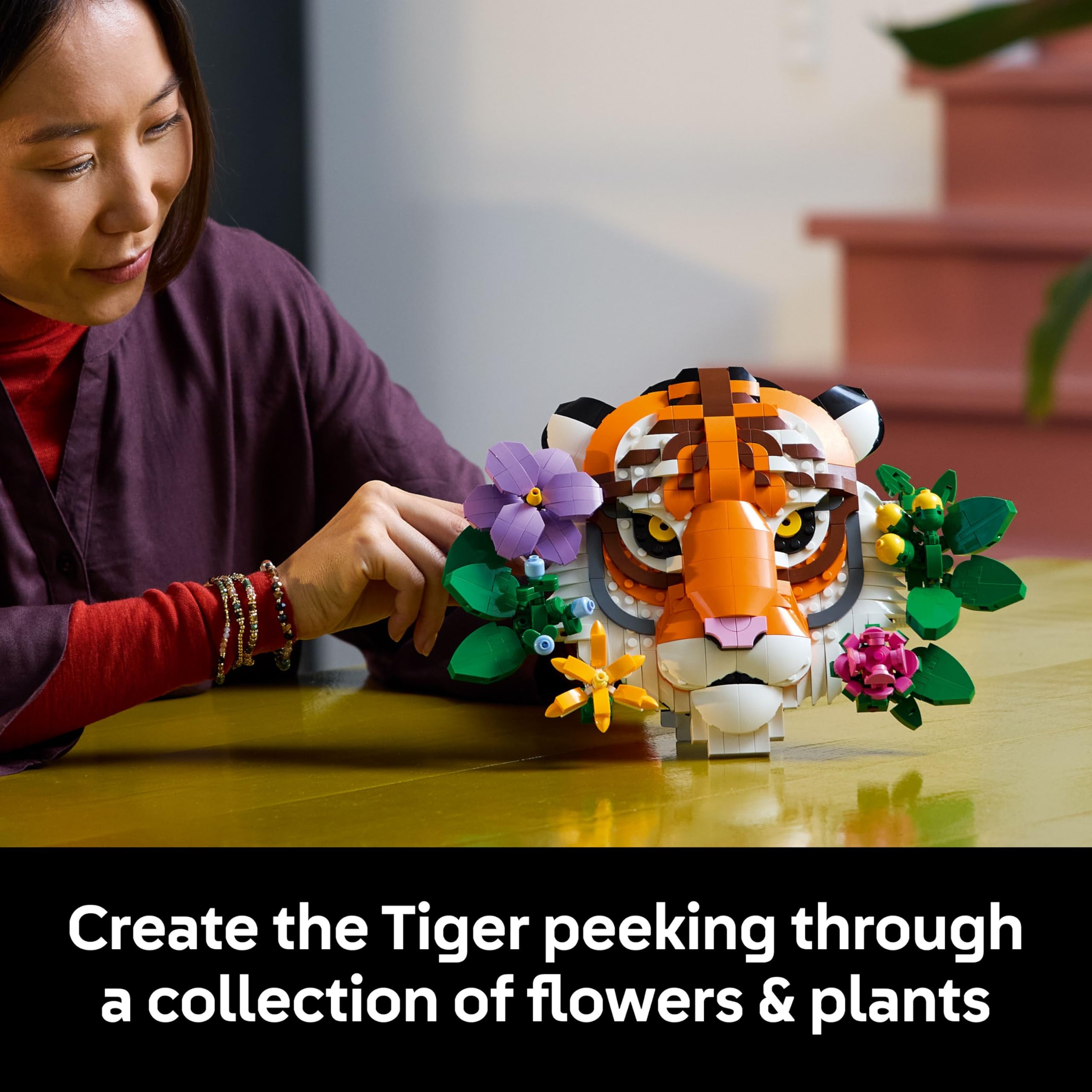 LEGO Art The Fauna Collection - Tiger 31217 | Buildable 3D Wall Art | 744 Pieces | Ages 18+ 3
