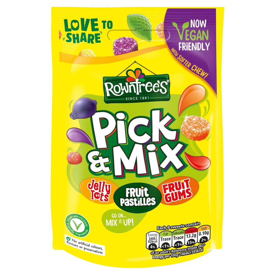 Rowntree's Pick and Mix Vegan Friendly Sweets Sharing Bag 150g (Pack of 10)