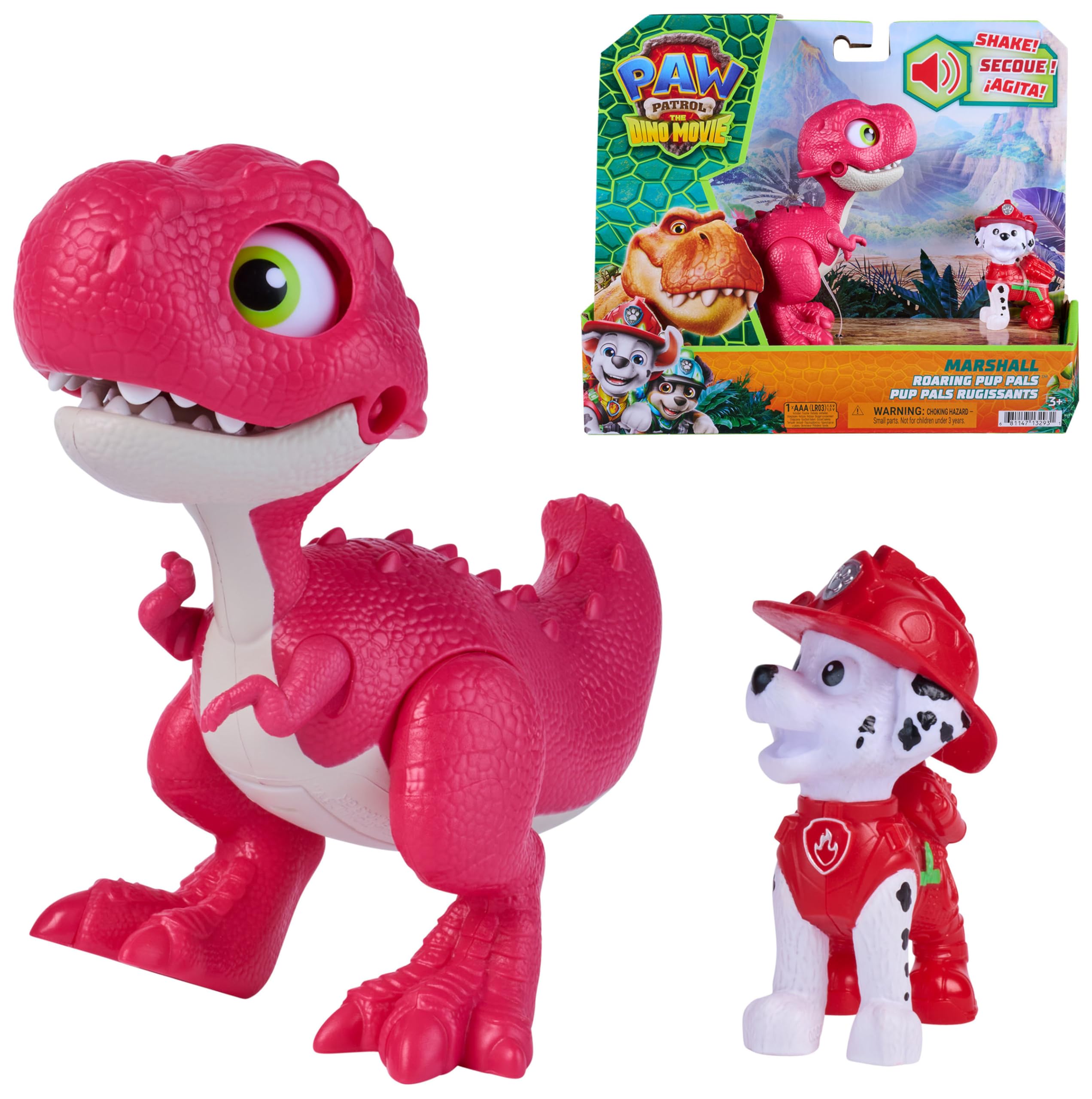 Paw Patrol Marshall Roaring Pup Pals Dino Movie Action Figure - Ages 3+ 1
